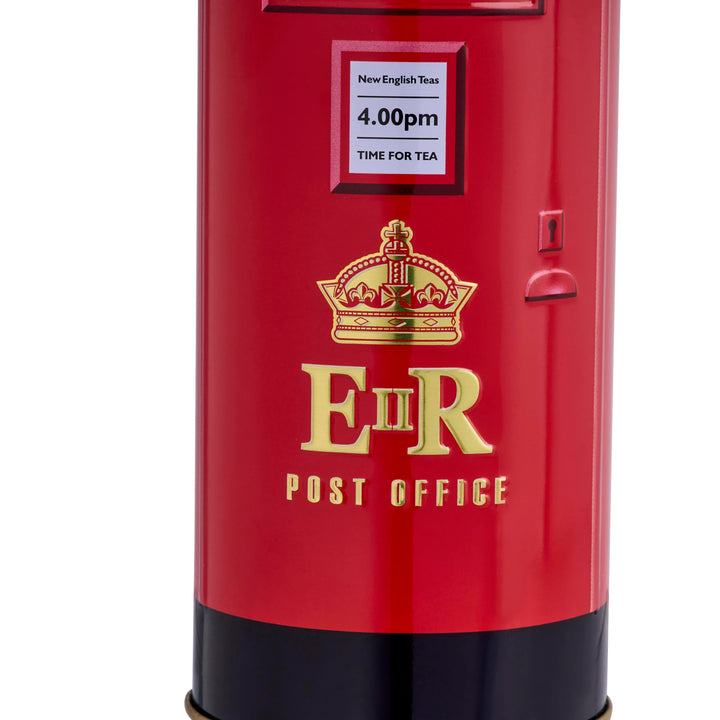 New English Teas British Post Box Tea Caddy with 14 English Breakfast Teabags - UK Souvenir Gift