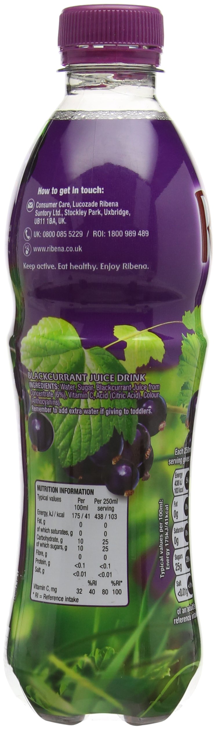 Ribena Blackcurrant Juice Drink 500ml with Real Fruit Juice, Rich in Vitamin C