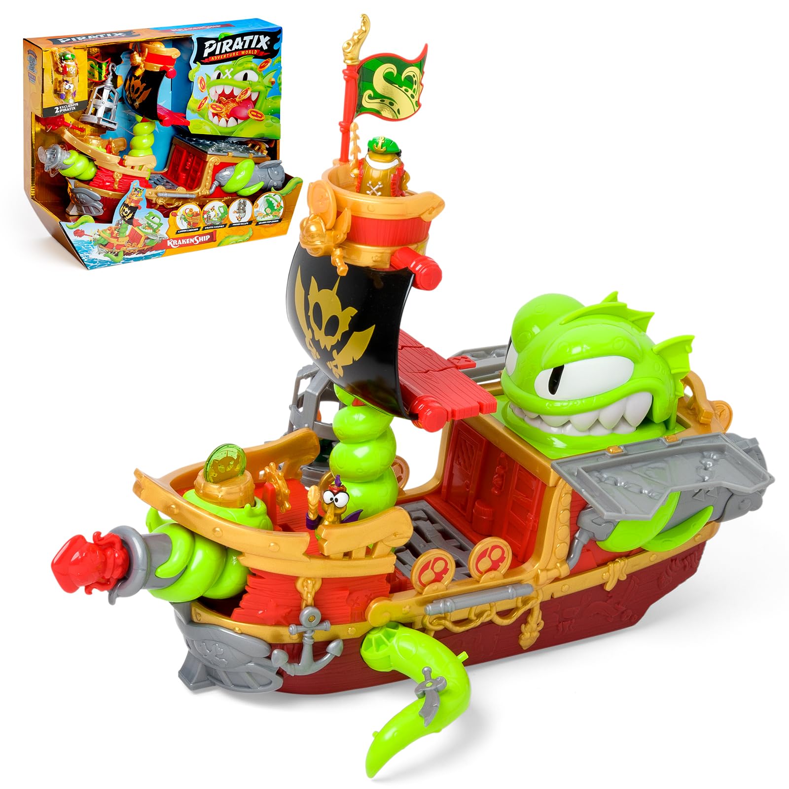 PIRATIX Kraken Ship Pirate Playset - Action-Packed Adventure with Exclusive Figures 1