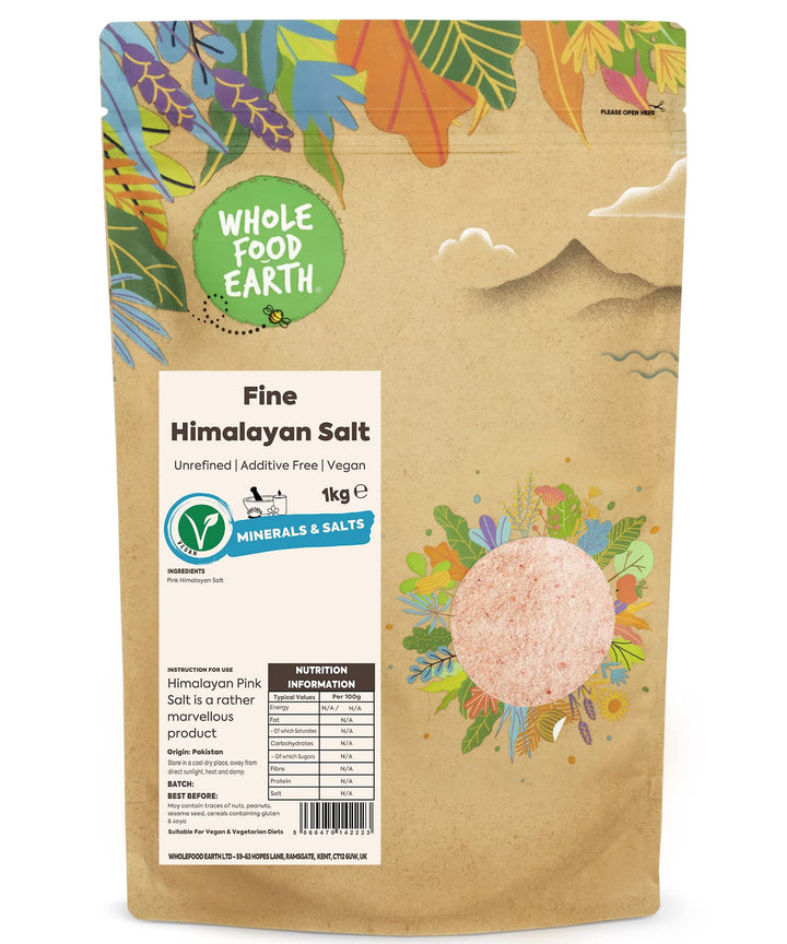 Wholefood Earth Fine Himalayan Rose Pink Salt 1 kg
