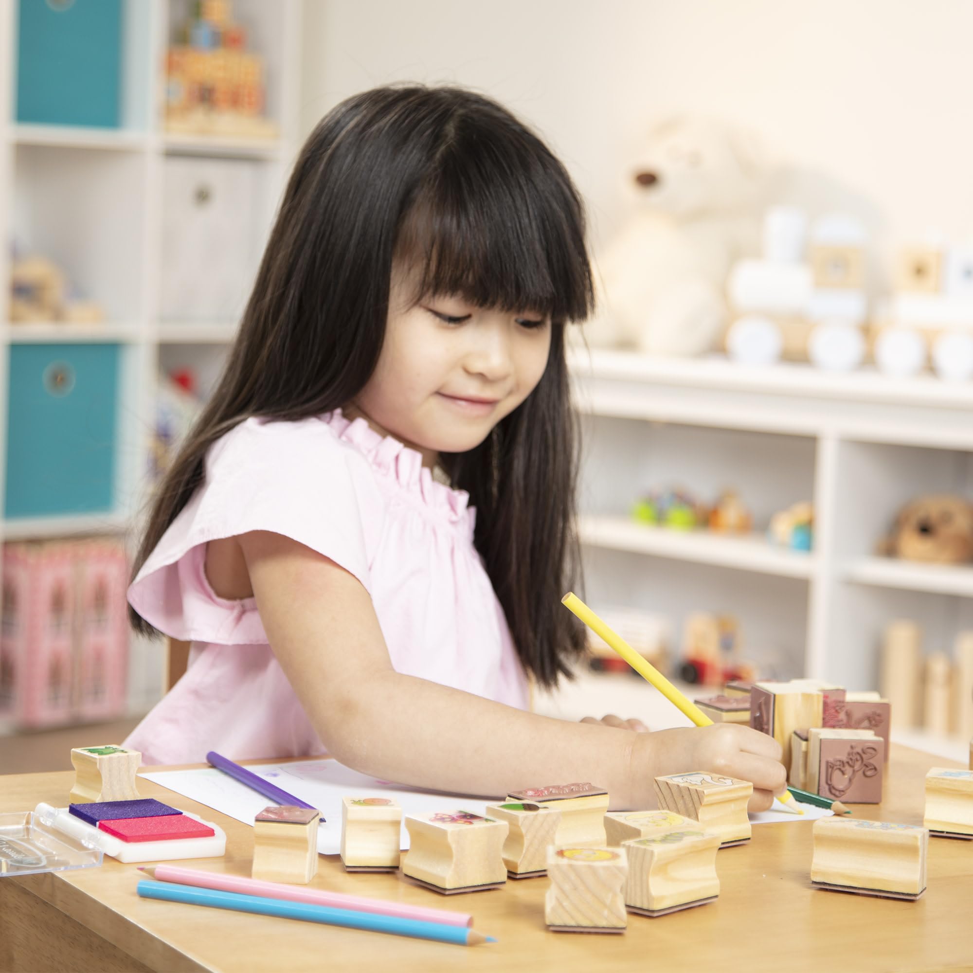 Melissa & Doug Stamp-a-Scene Fairy Garden - Wooden Stamp Set for Kids 4+ 13