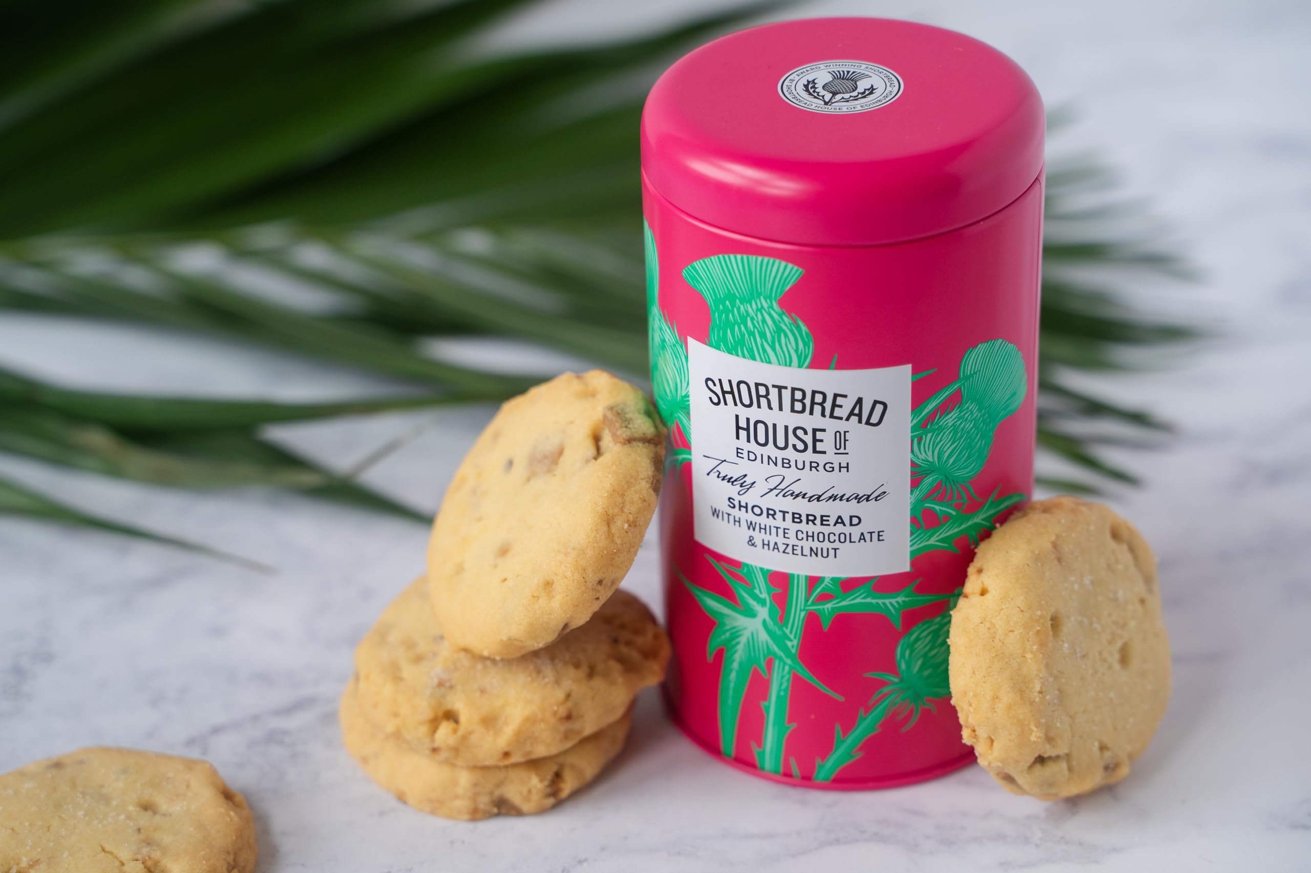 Shortbread House of Edinburgh Truly Handmade Shortbread Tin - All Butter with Hazelnuts & White Chocolate | 140g 4