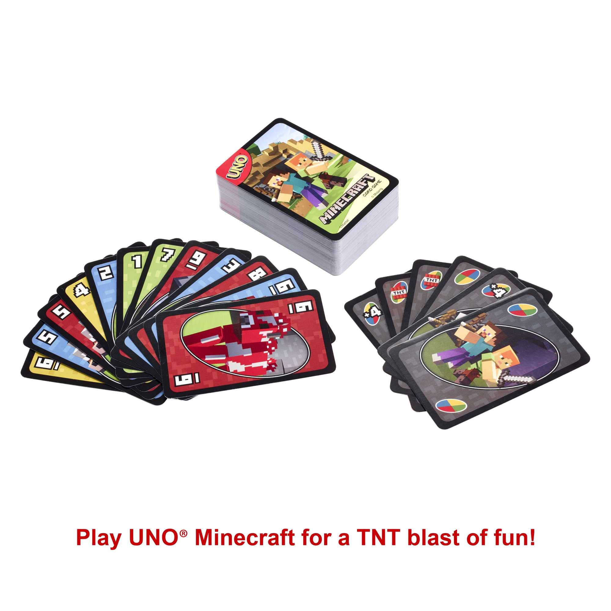 Mattel Games Uno Minecraft Card Game - Special Creeper Rule Card | Multilingual | Unisex Children 3