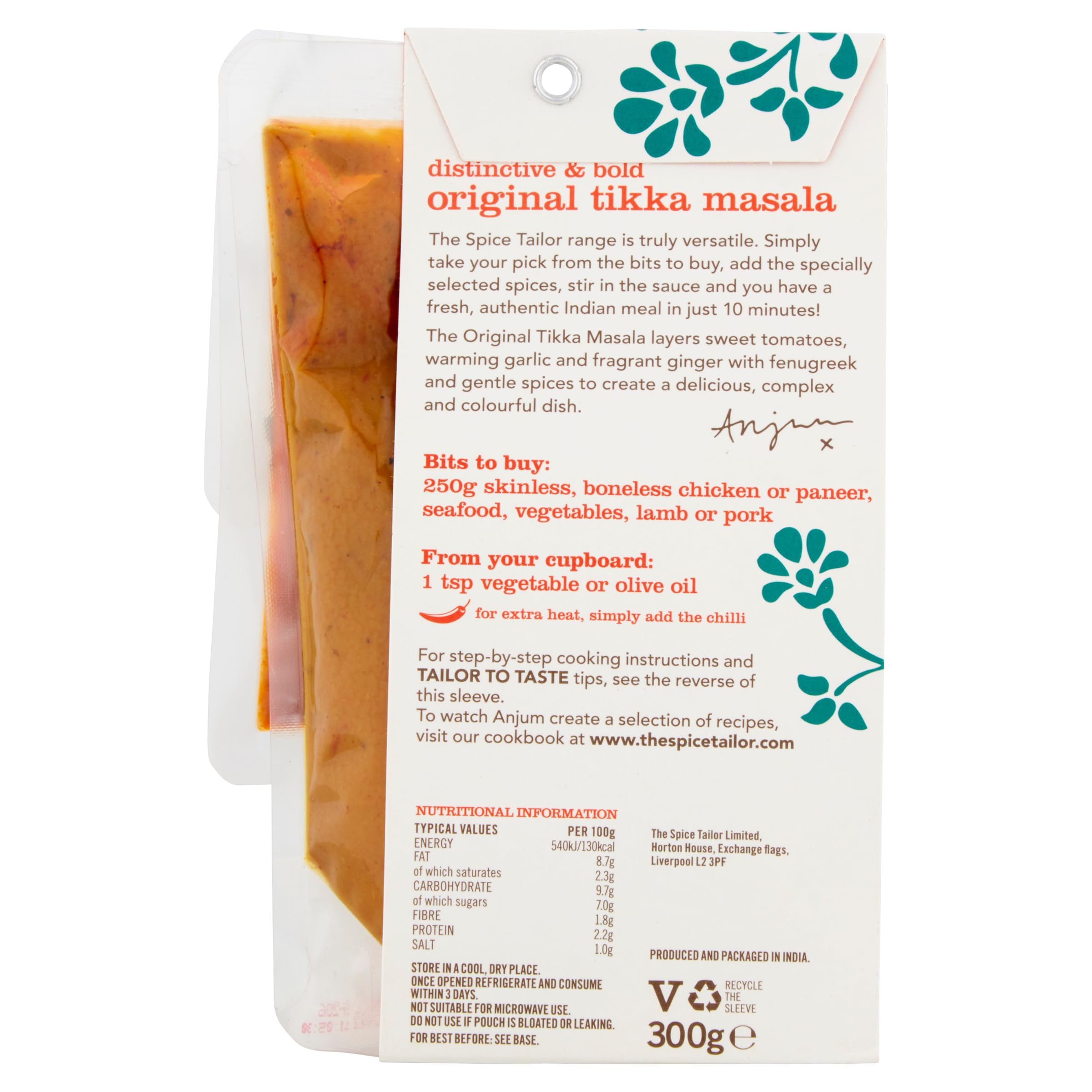 The Spice Tailor - Original Tikka Masala Indian Curry Sauce Kit, 300g 2