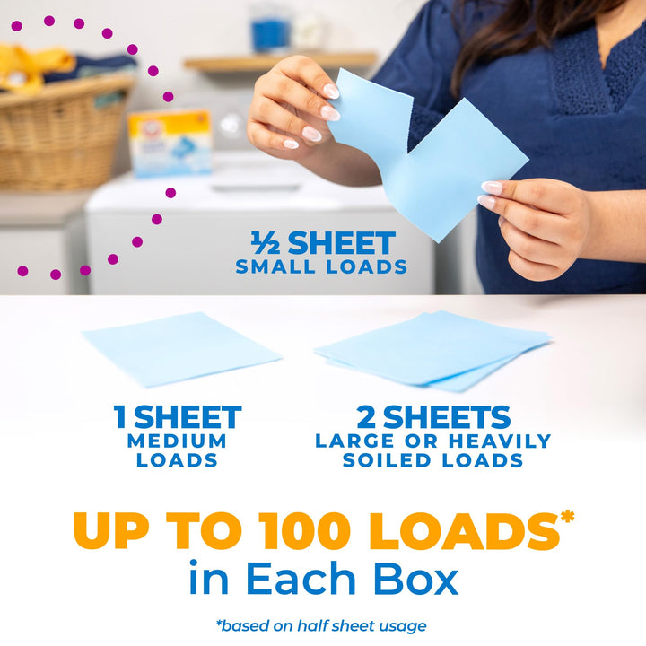 Arm & Hammer Power Sheets Laundry Detergent - Fresh Linen Scent, 50 Count
