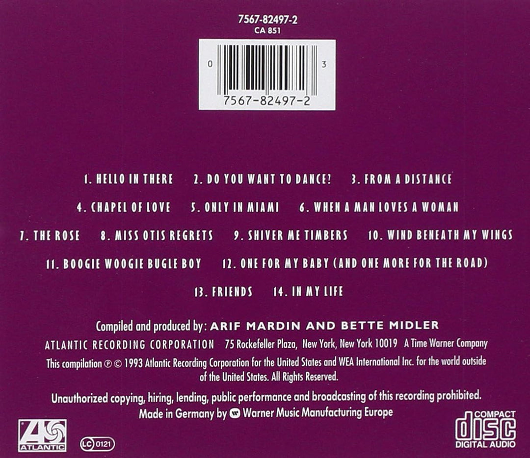 Bette Midler Experience the Divine - Greatest Hits Collection CD
