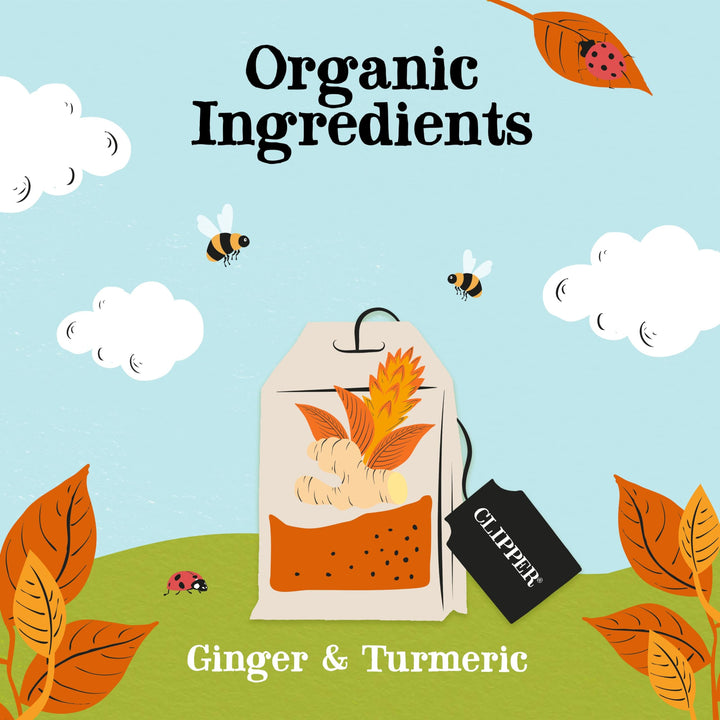 Clipper - Organic Restoring Roots Ginger & Turmeric Tea Bags | 20 Infusions