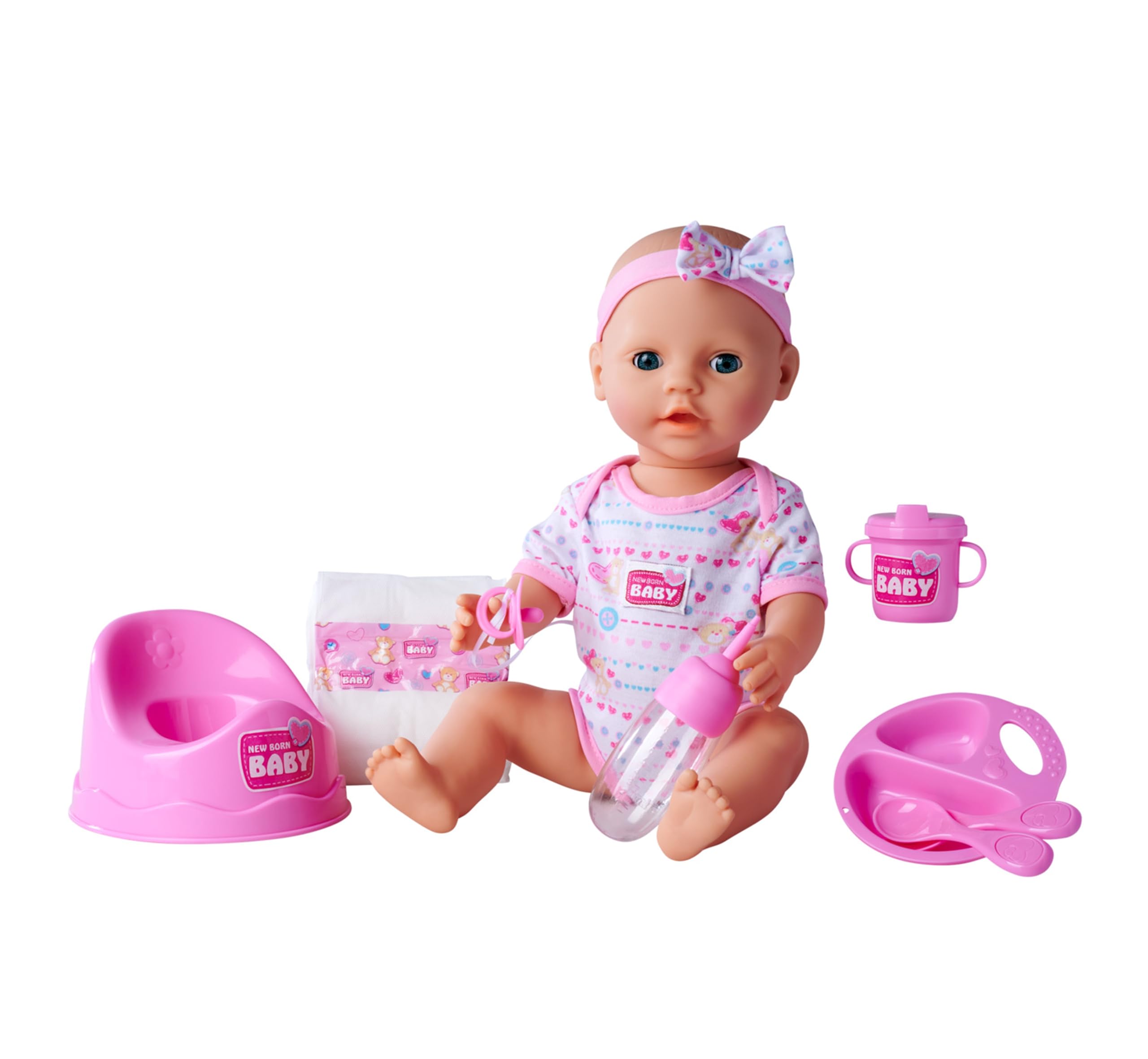 Simba New Born Baby Doll with Drink and Wet Function | 38 cm Vinyl Doll | Ages 3+