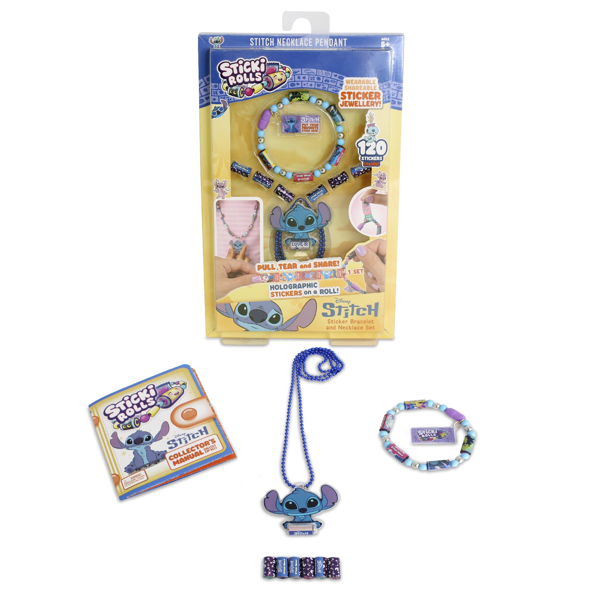 Sticki Rolls Stitch Pendant Pack - Wearable Sticker Jewellery with Exclusive Disney Designs 1