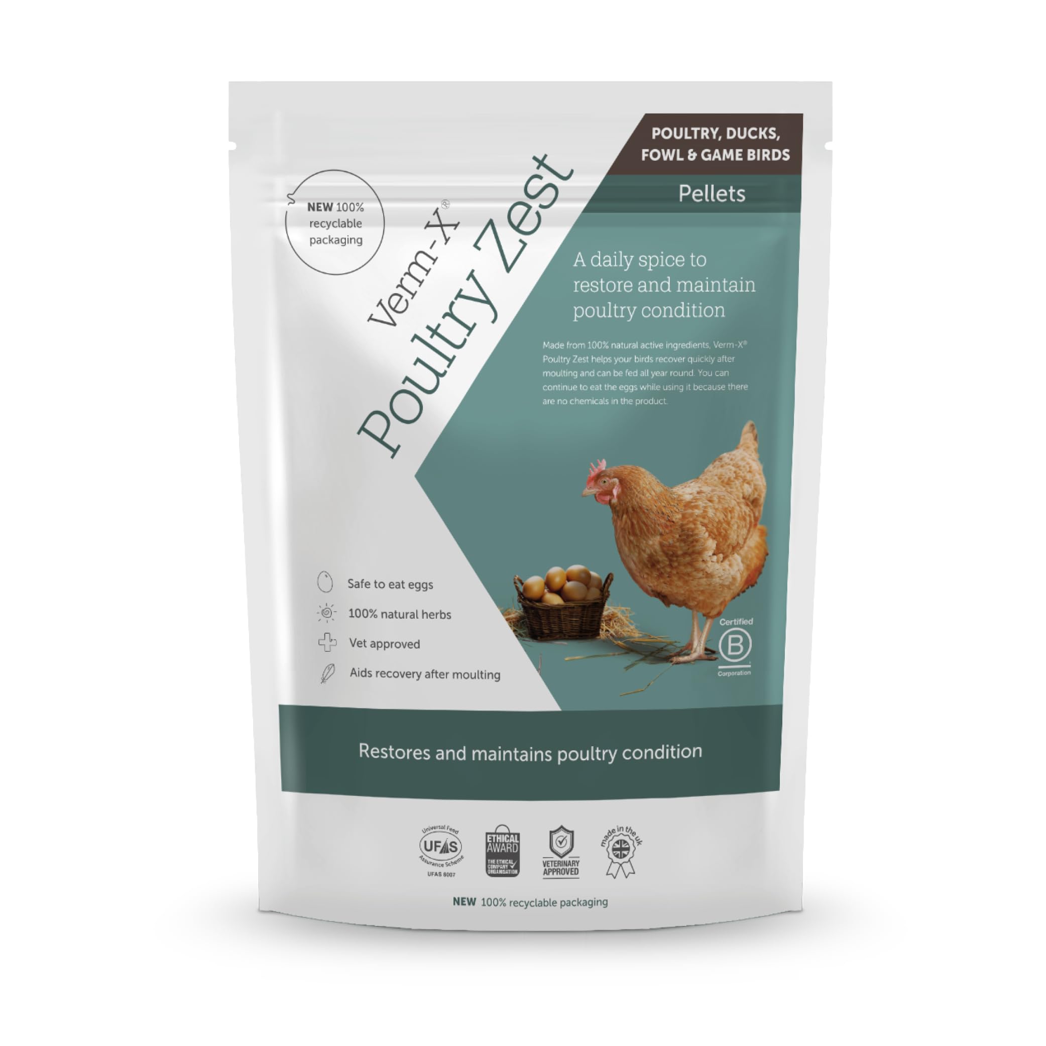 Verm-X Poultry Zest for Recovery After Moulting. Restores and Maintains Con