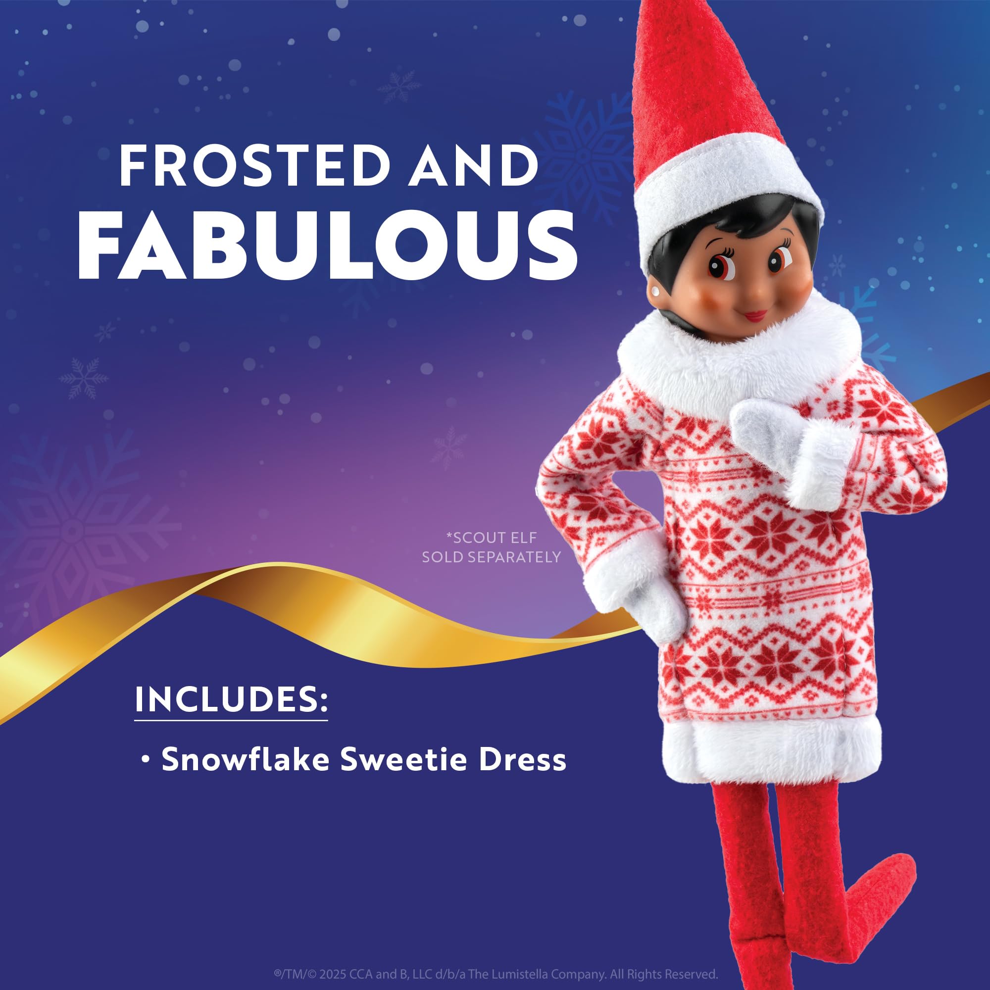 The Elf on the Shelf Claus Couture Sweater Dress - Festive Fair Isle Design for Scout Elves 3