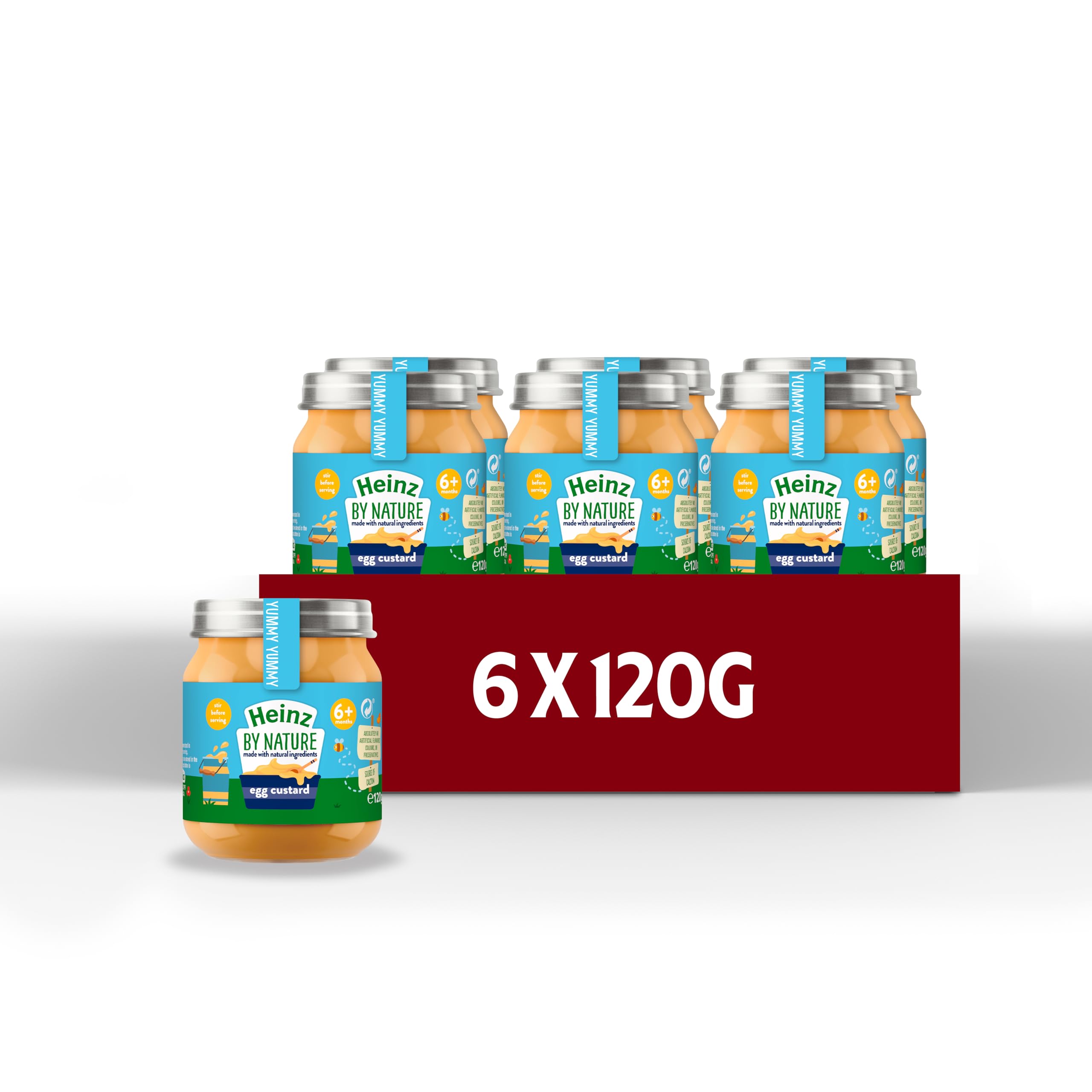 Heinz By Nature Egg Custard Baby Food Jar 6x120g - Gluten Free, No Artificial Additives 1