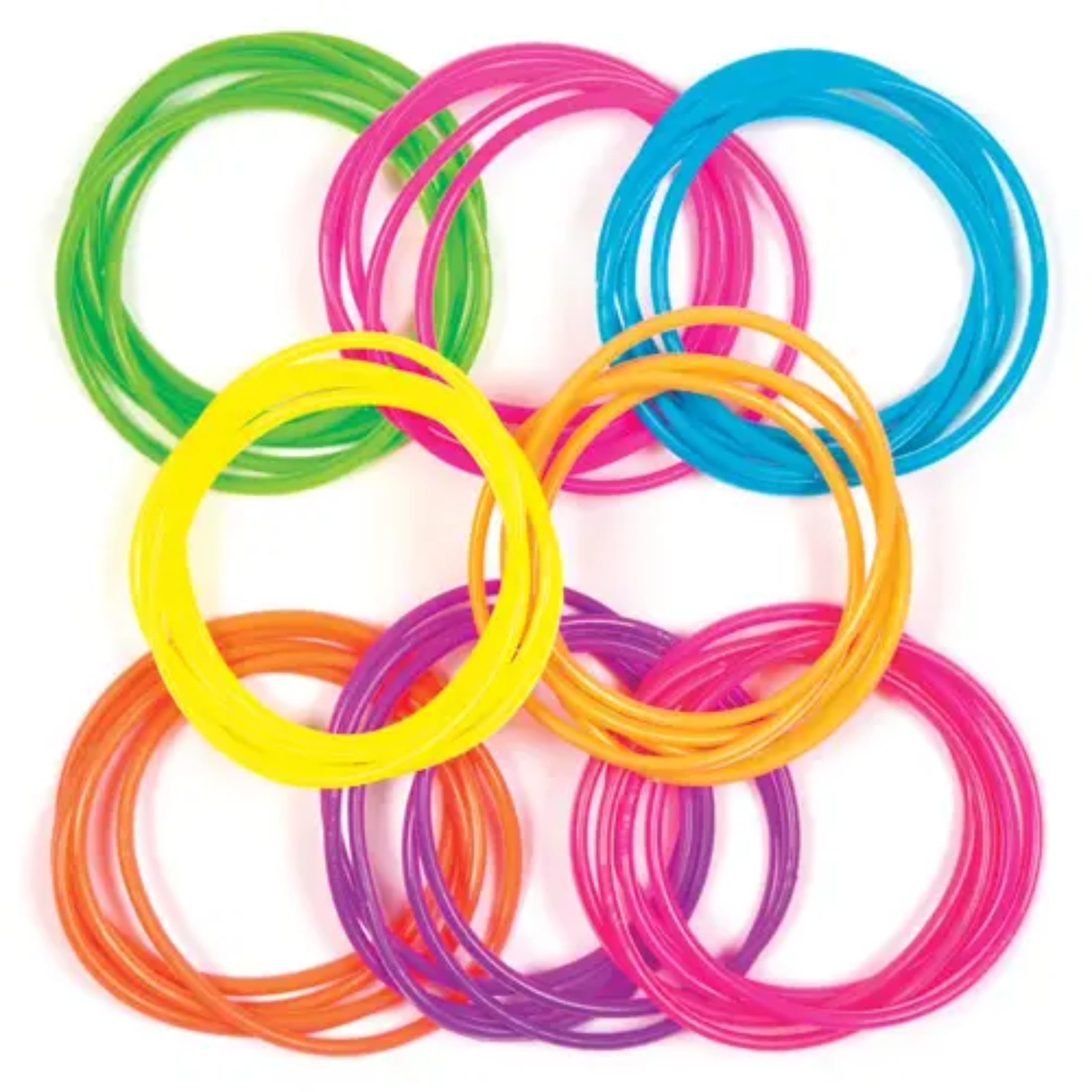 Baker Ross AV169 Gummy Bracelets - Pack of 40, Colorful Plastic Kids Party Favours | 6cm Diameter 1