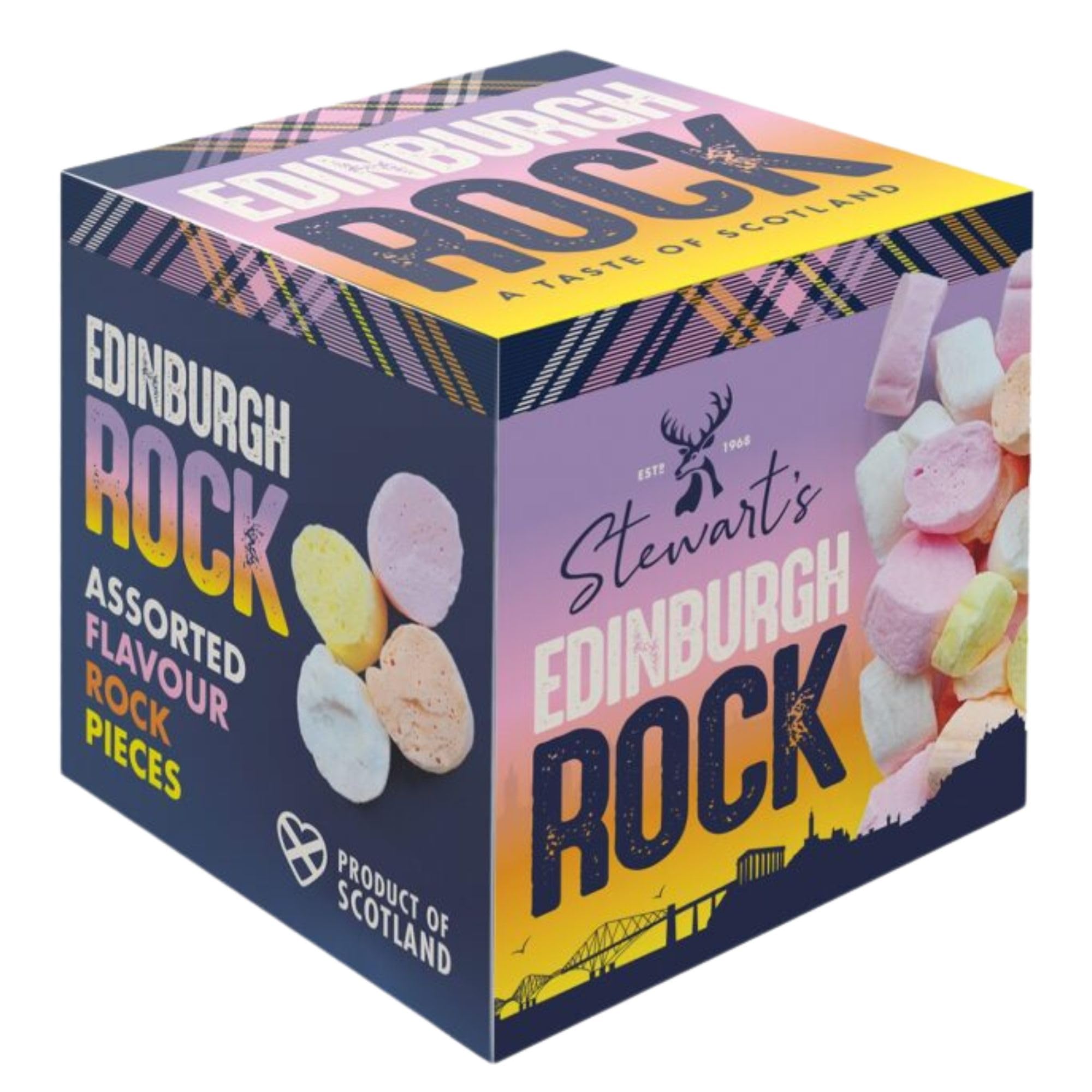 Stewart's Edinburgh Rock Pieces, 125 g – Traditionelle schottische Süßigkeit mit fruchtigen Aromen