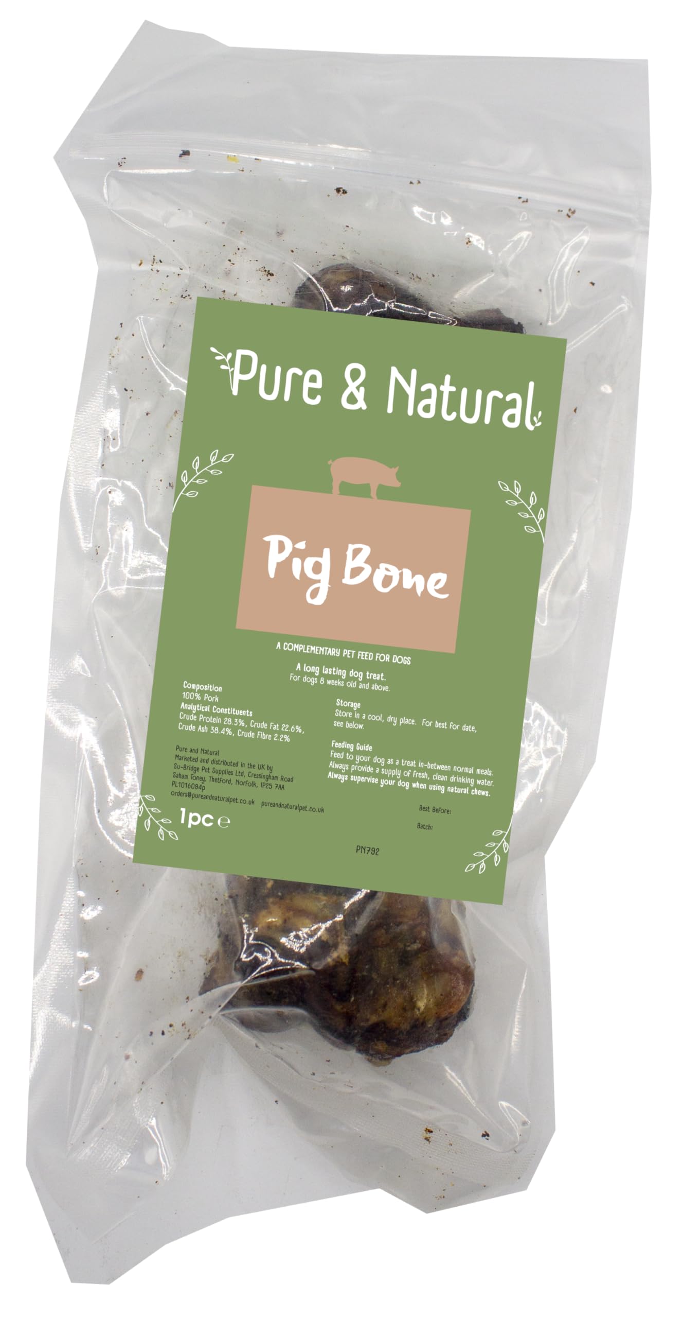 Pure & Natural Marrow Bones - Long Lasting Chew for Aggressive Chewers | 1 Count
