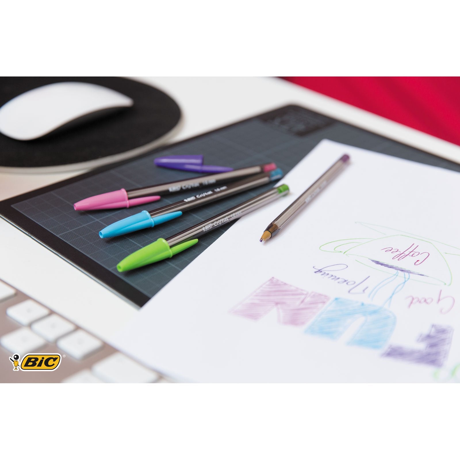 BIC Cristal Fun Ballpoint Pens - Wide 1.6mm Point, Smudge-Proof, Purple Ink, Pack of 20 5