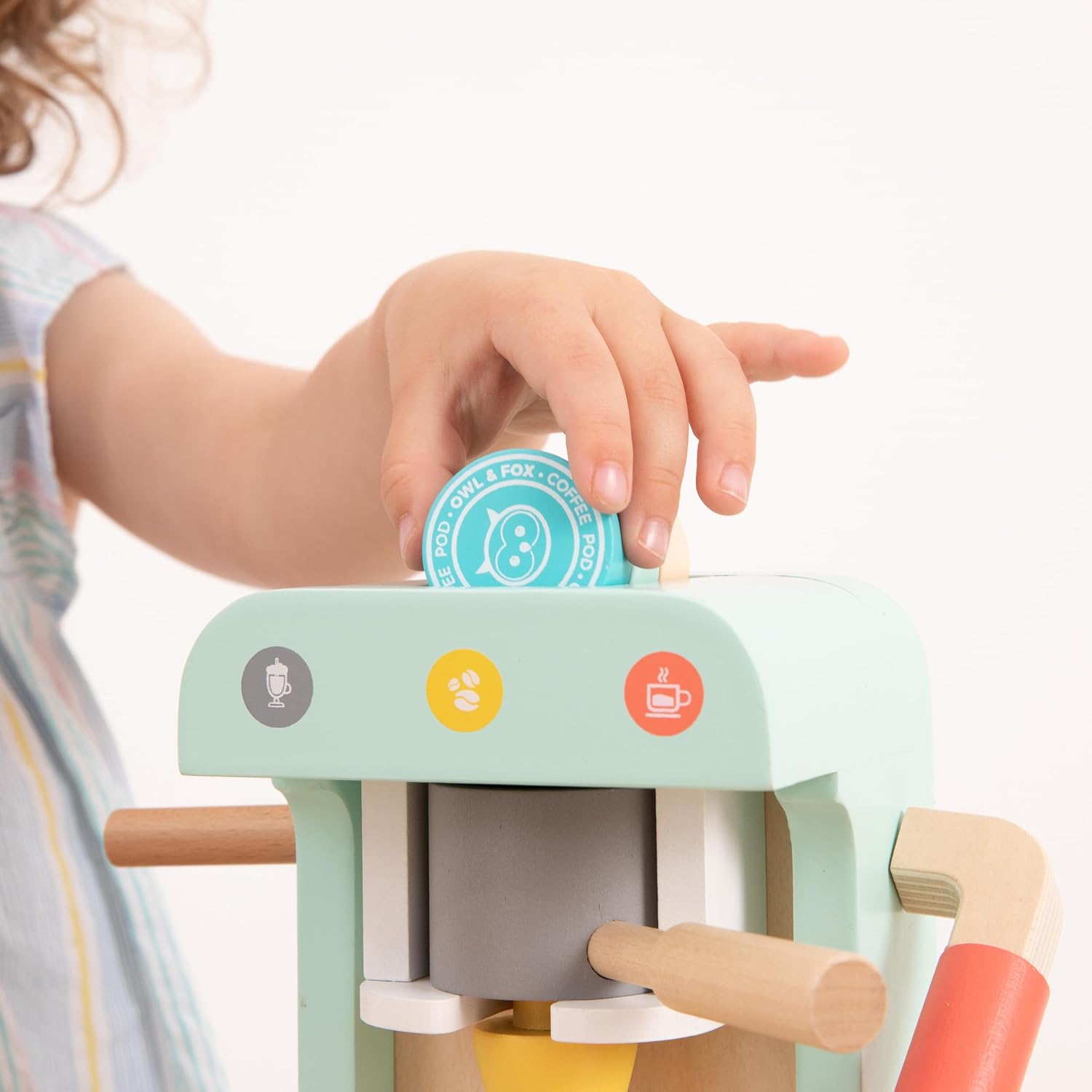 Owl & Fox Wooden Coffee Machine Playset - Imaginative Role Play for Kids 3+ 2