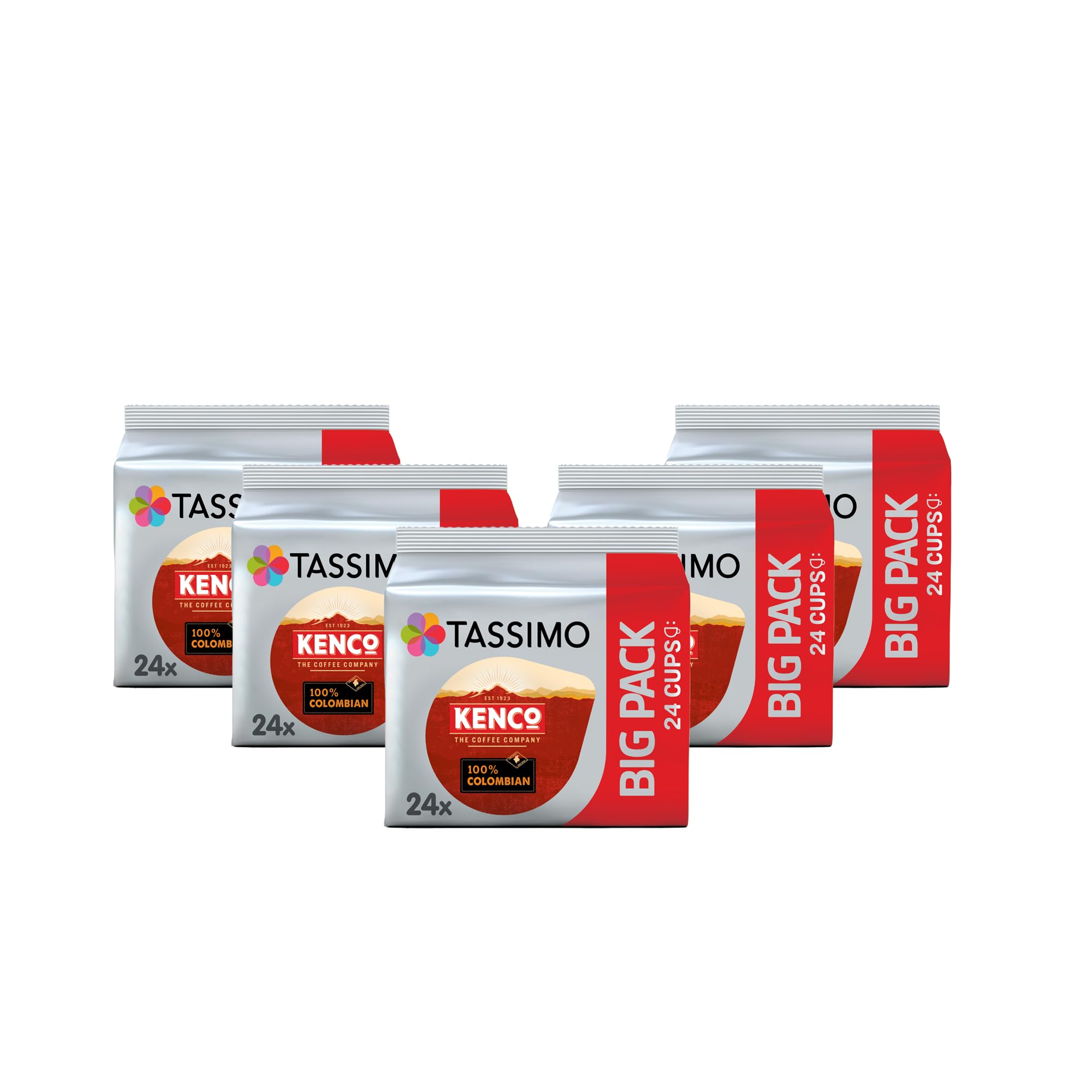 Tassimo Kenco Colombian Coffee Pods - 24 Count Discs (Pack of 5, Total 120 Drinks)