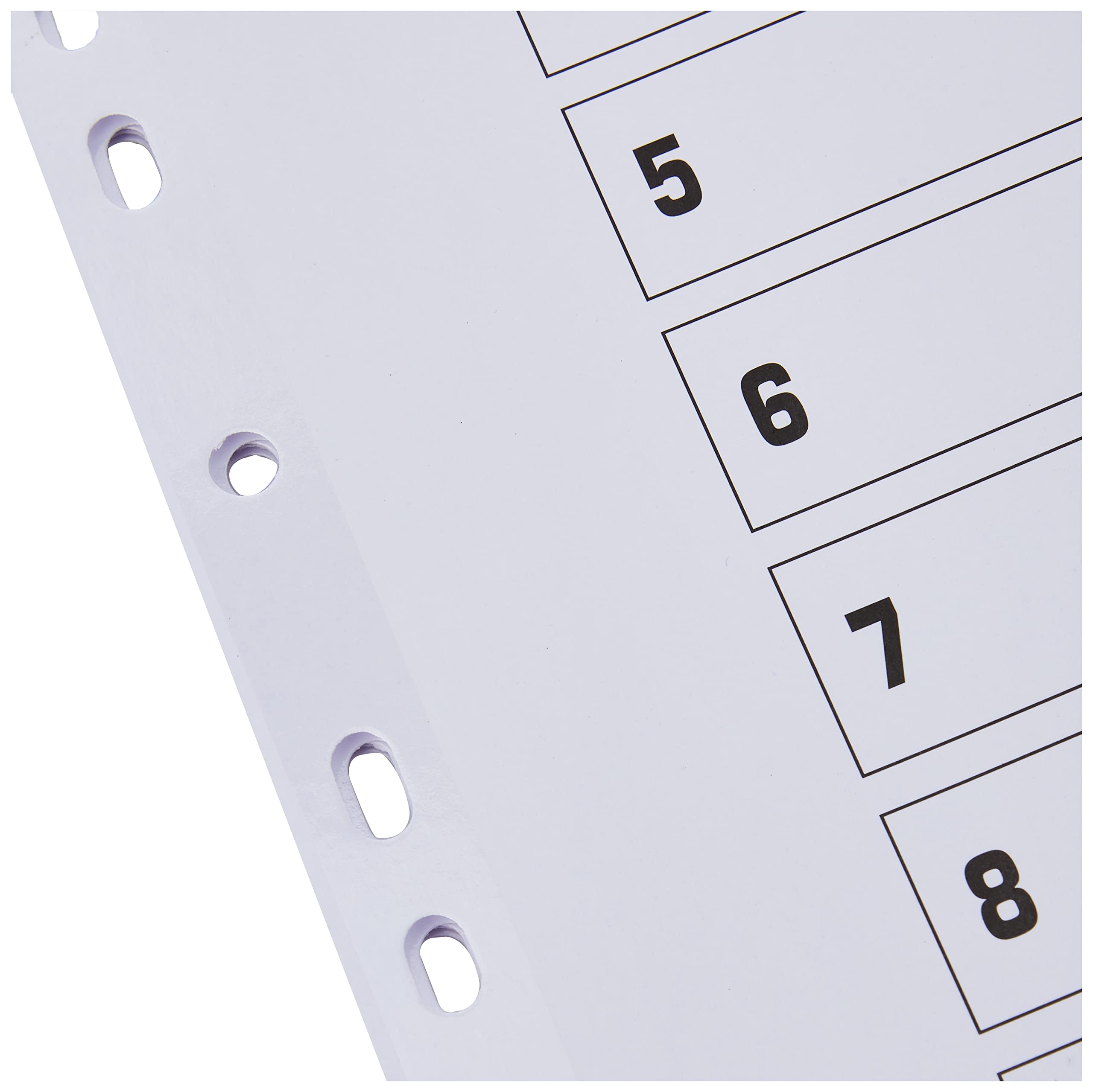 Q-Connect KF01528 A4 Index Divider Set - 1-10 Numbered Tabs, White Board, Clear Tabs | Multi-Punched 3