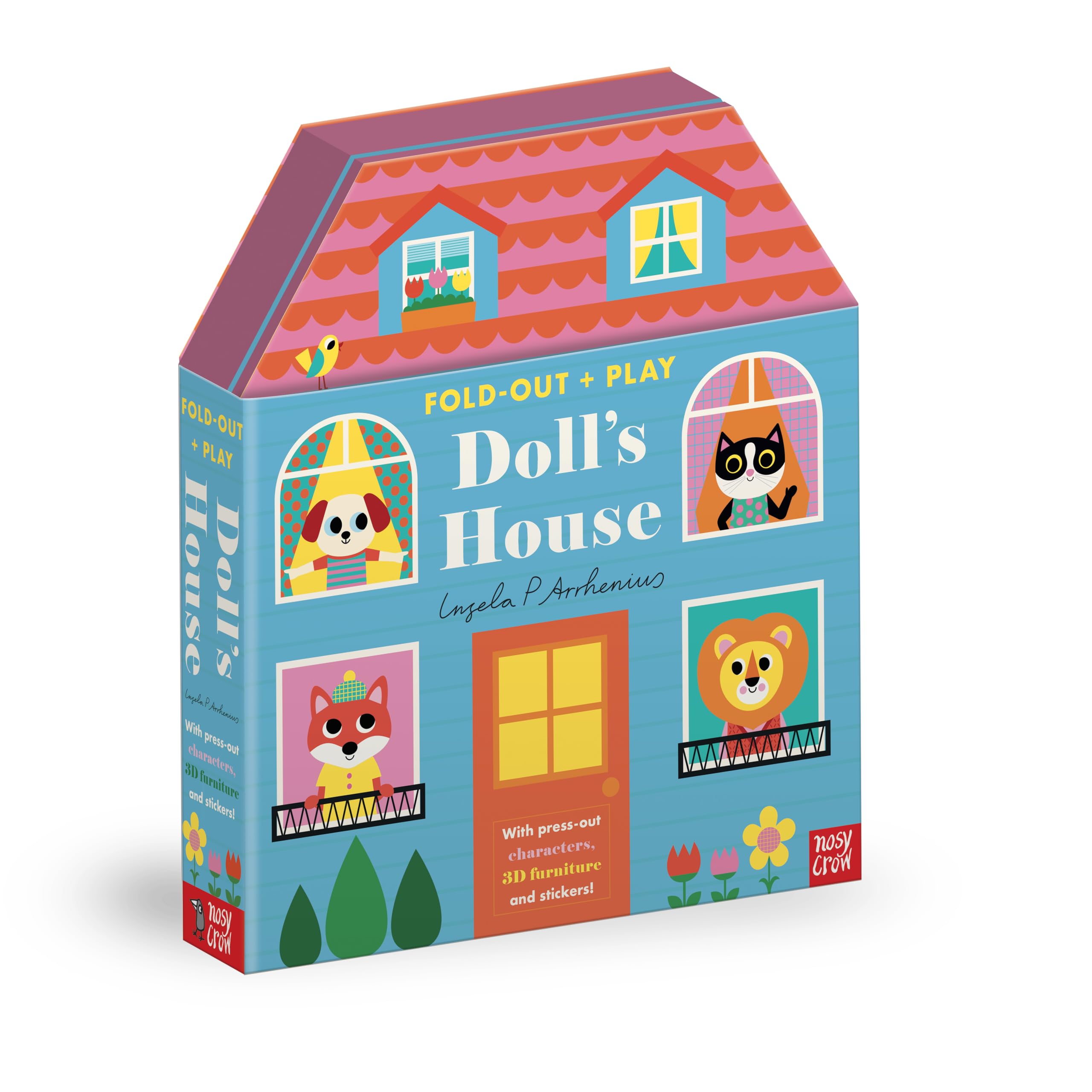 Nosy Crow Fold-Out + Play: Doll's House - Interactive 3D Play Structure | Board Book