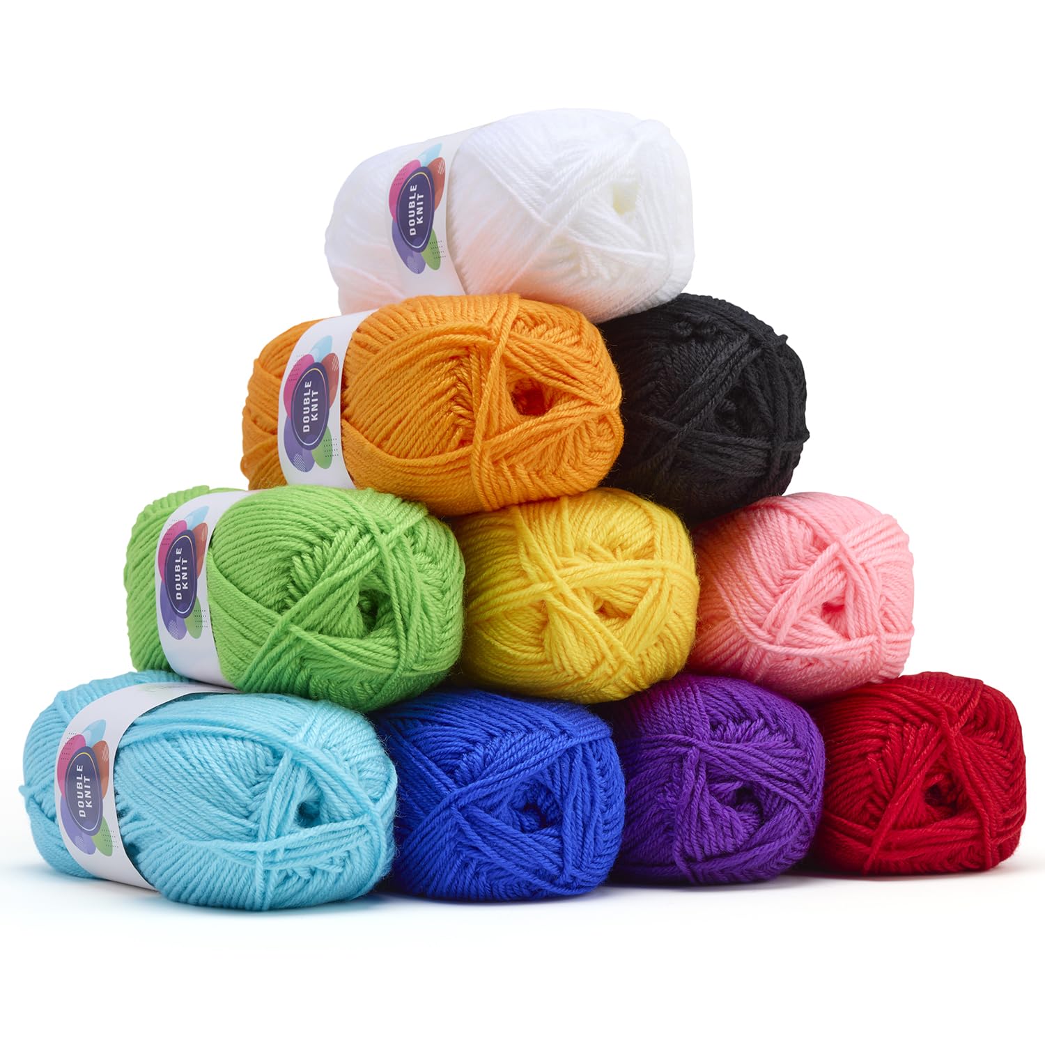 Springboard Acrylic Double Knitting Wool Multipack - 10 x 100g Balls | Assorted Bright Colours
