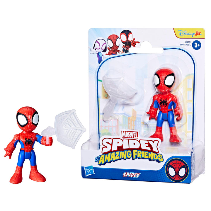 Spidey and His Amazing Friends Marvel Spidey Action Figure with Web Accessory - 3 Inch Poseable Toy for Ages 3+