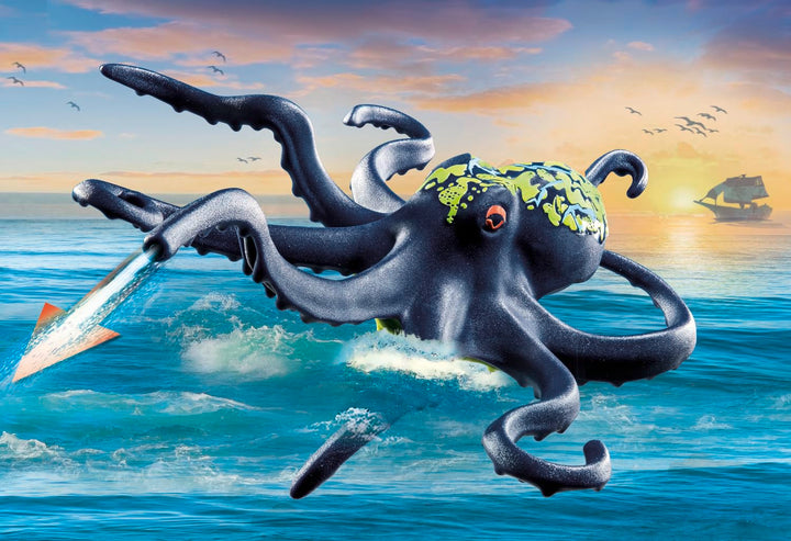 Playmobil 71419 Pirates: Pirate vs. Deeper – Battle with the Giant Octopus Playset for Kids 4+