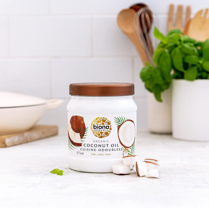 Biona Organic Coconut Oil - Mild & Odourless Cooking Oil (875 ml)