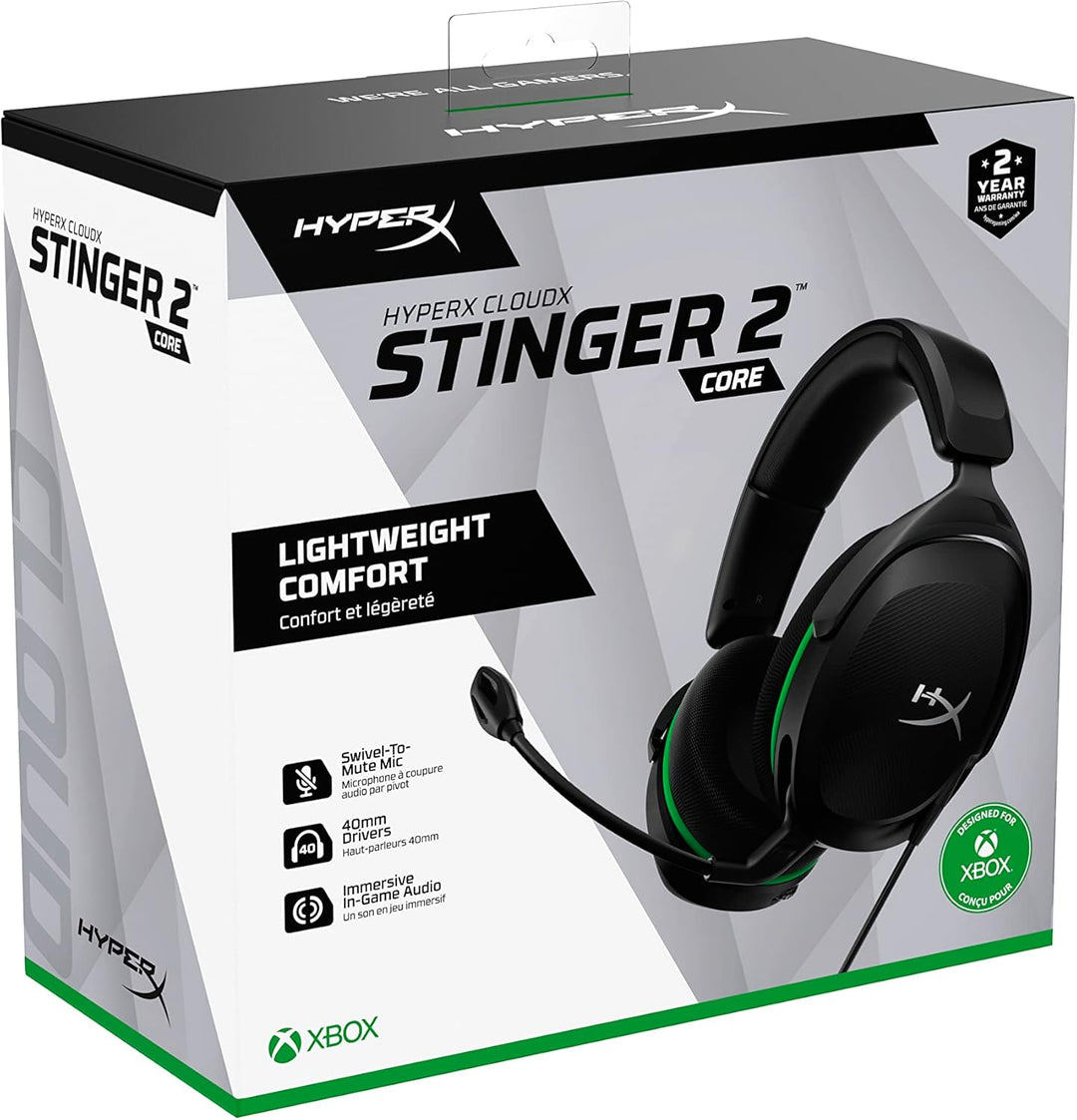 HyperX CloudX Stinger 2 Core Gaming Headset for Xbox - Lightweight Over-Ear with 40mm Drivers