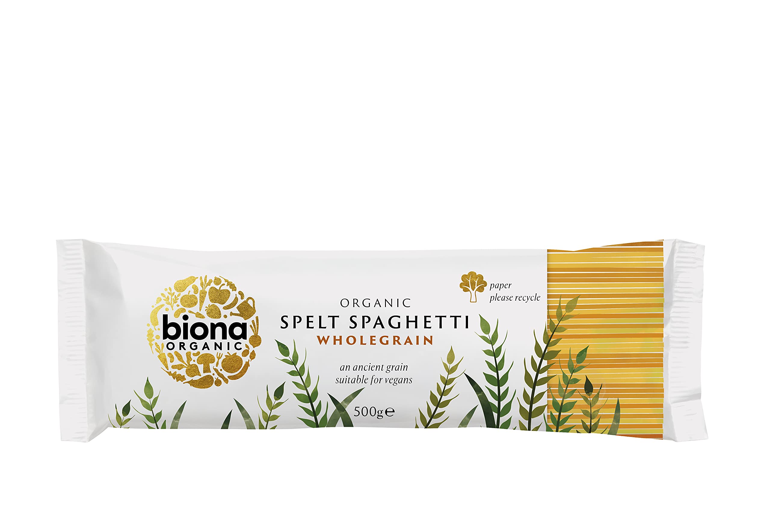 Biona Organic Spelt Wholegrain Spaghetti - High Fibre | 500g | Vegan 1