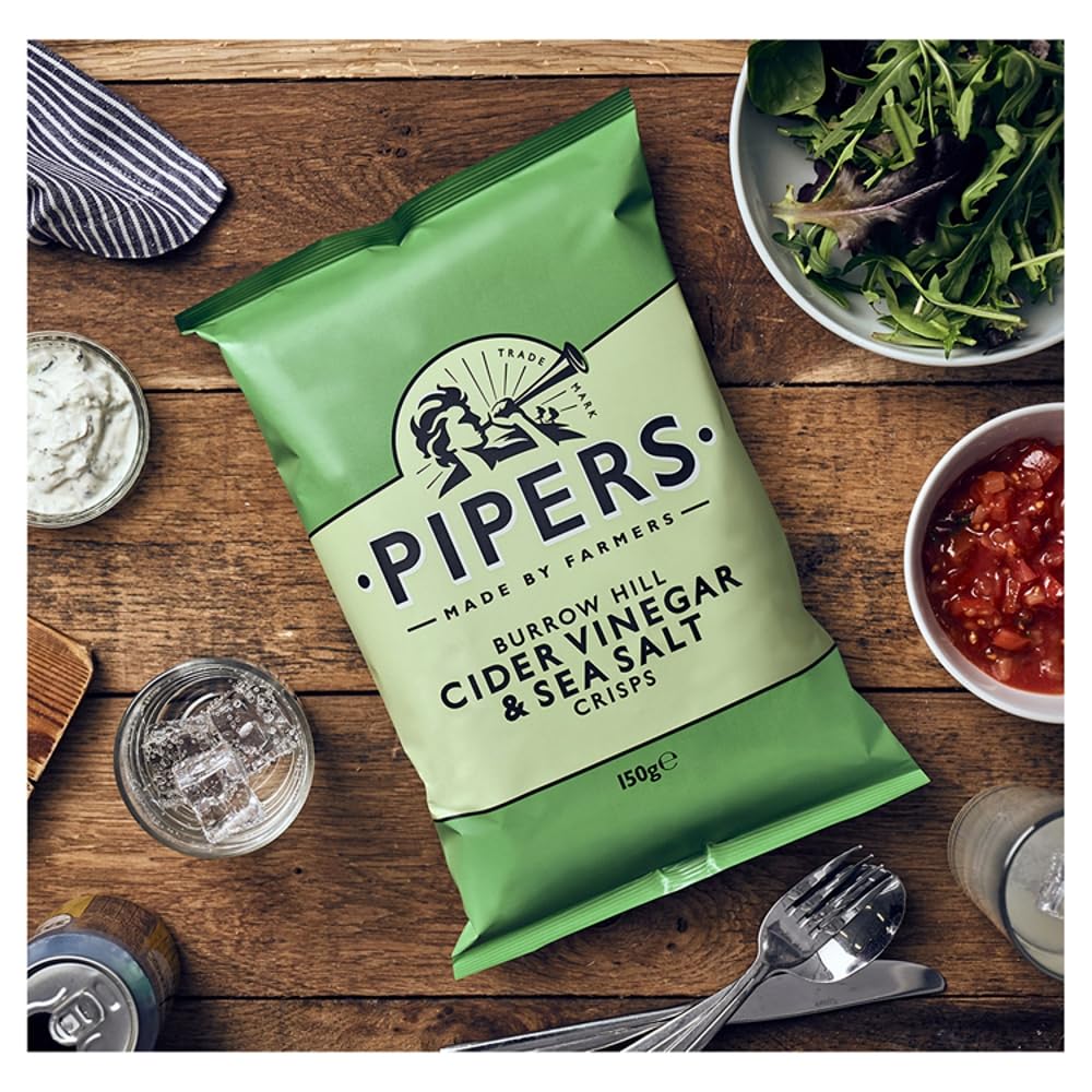 Pipers Burrow Hill Cider Vinegar & Sea Salt Sharing Crisps 150g