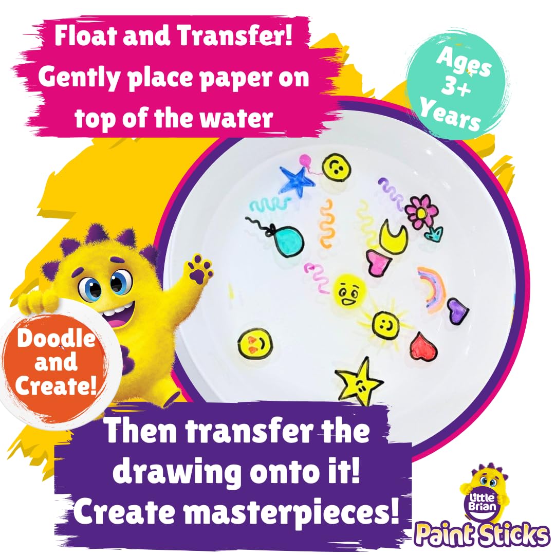 Little Brian Water Doodles - Magic Water Art Playset with 8 Pens & Ceramic Spoon