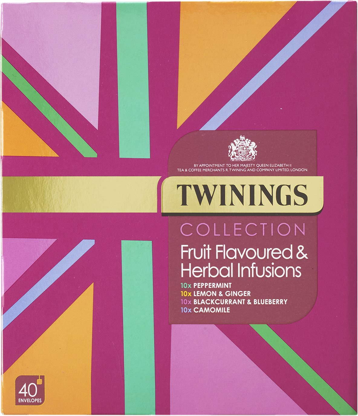 Twinings Infusions Selection Variety Geschenkset – 40 umhüllte Teebeutel mit Pfefferminze, Zitrone &amp; Ingwer, Schwarze Johannisbeere &amp; Blaubeere, Kamille 4
