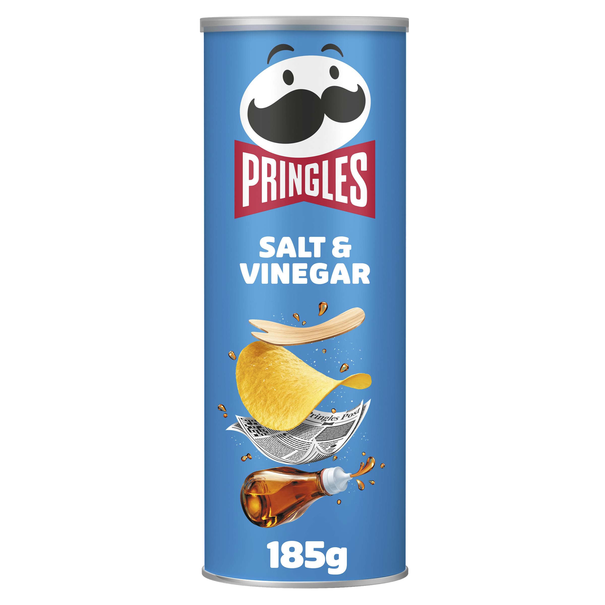 Pringles Salt & Vinegar Crisps - Bold Flavor | Resealable Tin | 185g 1