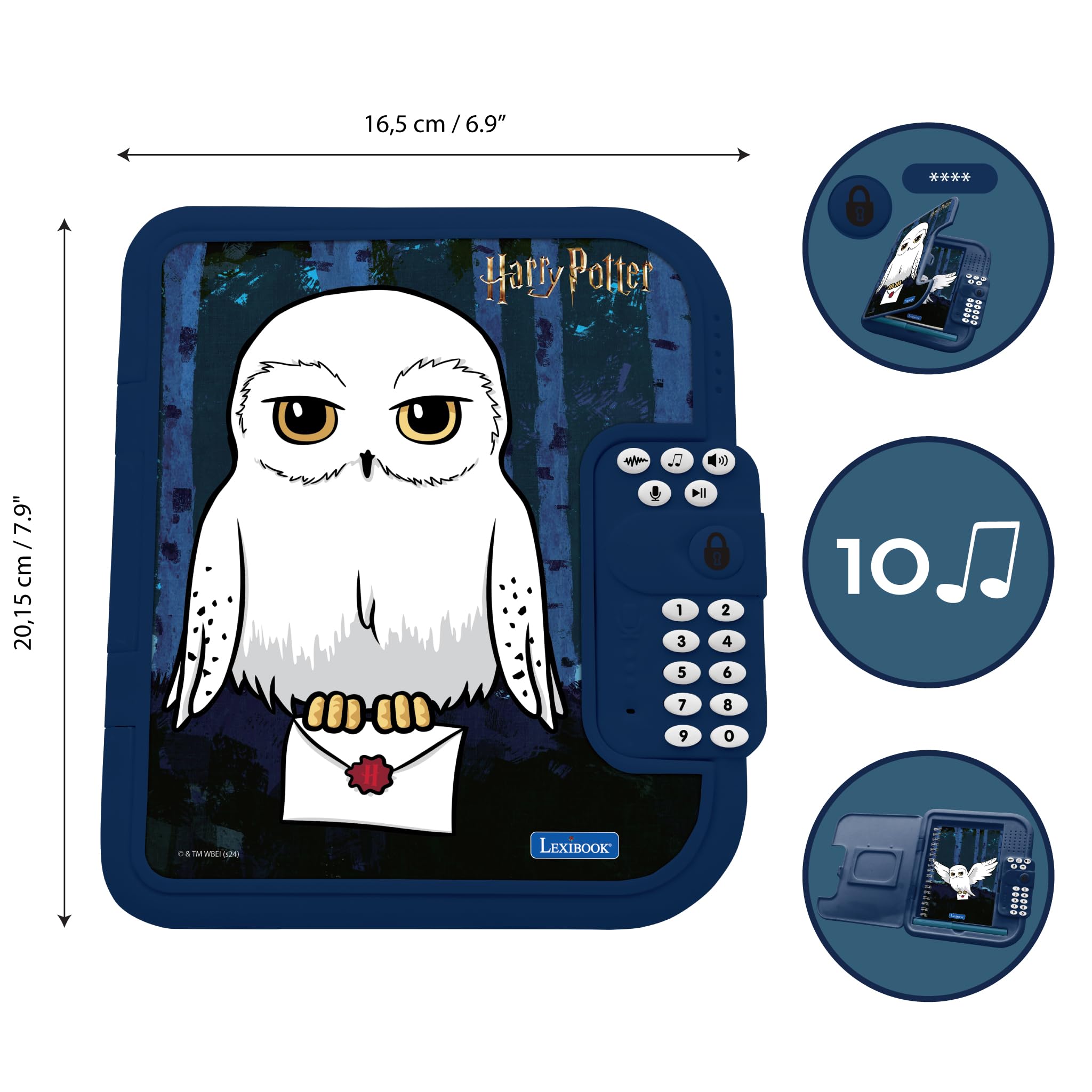 LEXIBOOK Harry Potter Hedwig Electronic Diary with Pen and Notebook