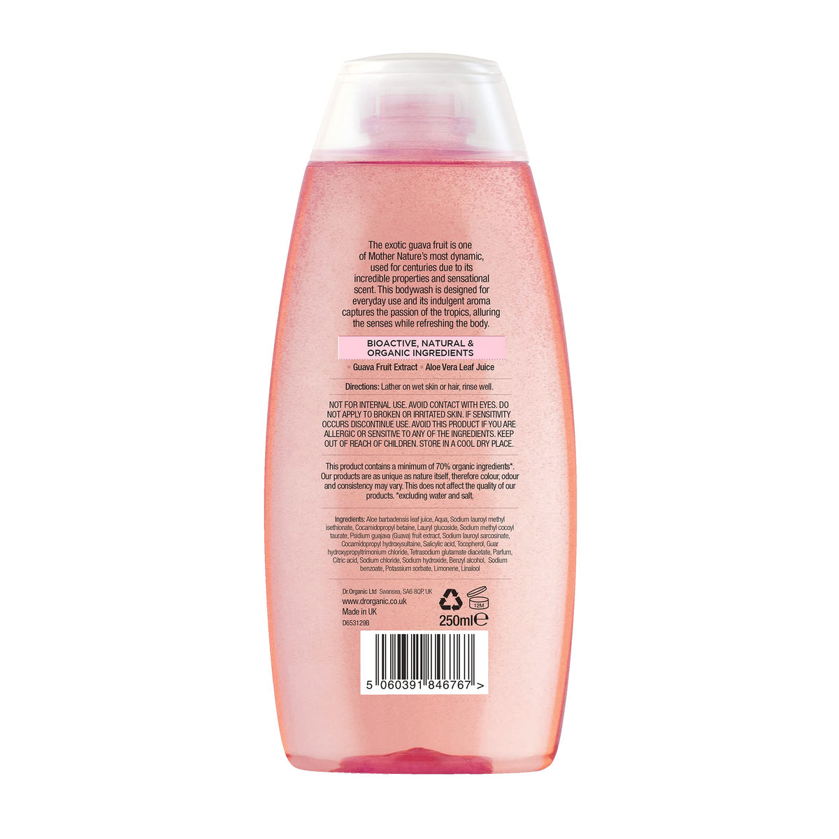 Dr. Organic Guava Body Wash Shower Gel - 250 ml, Men's