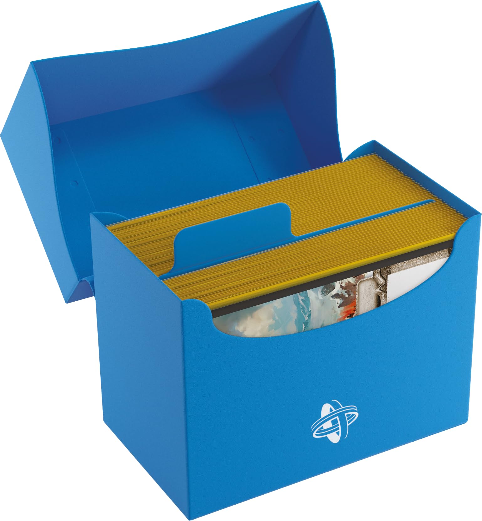 Gamegenic 80-Card Side Holder - Blue | Side-Loading Deck Box | Self-Locking Lid 2