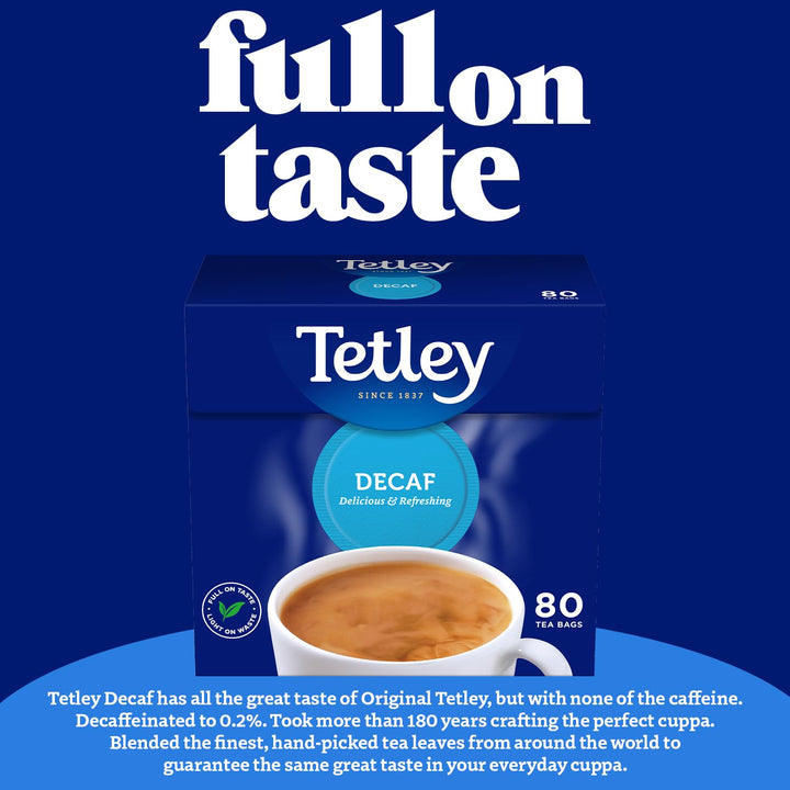 Tetley Everyday Original Decaf Black Tea Bags – Smooth Decaf Blend, 1.5kg
