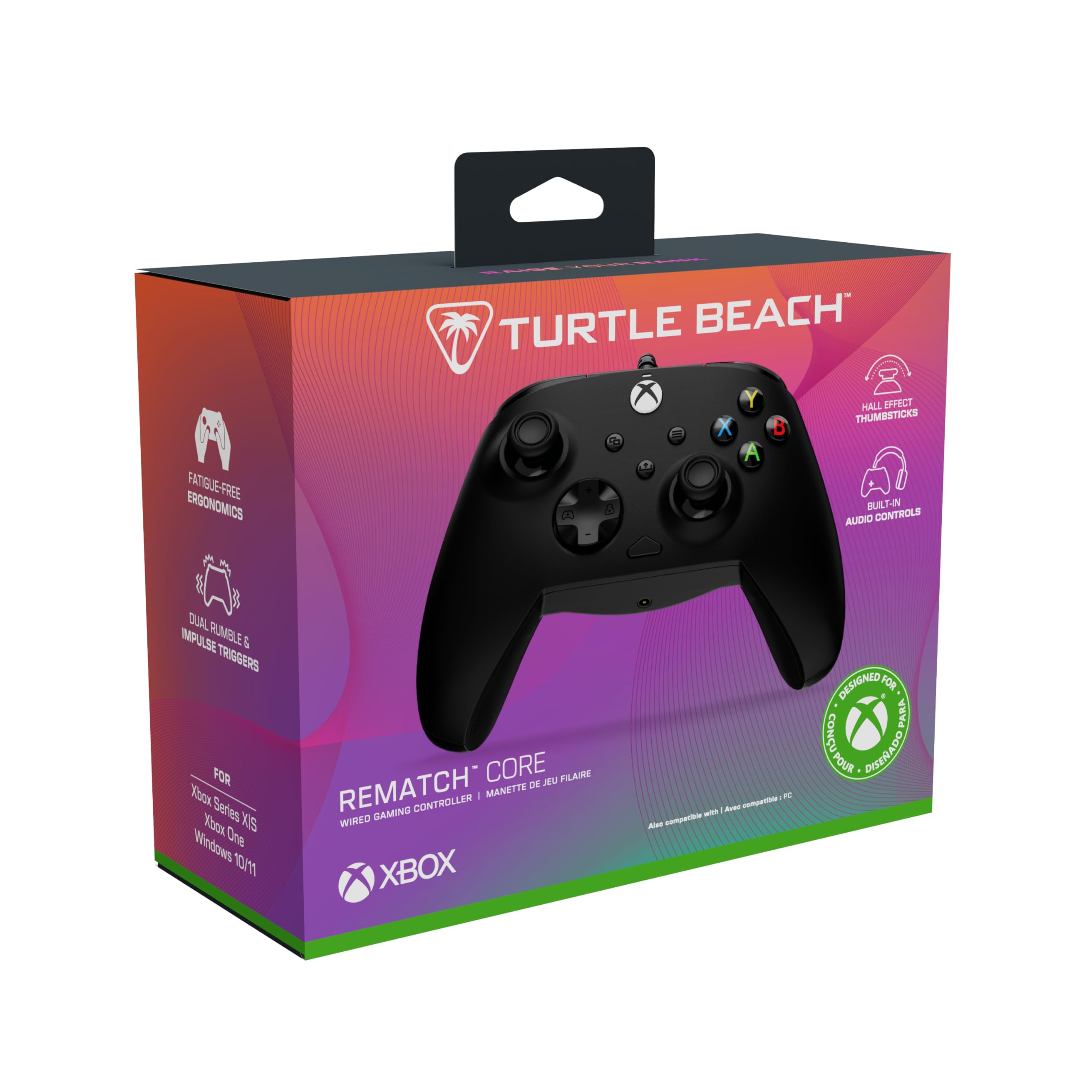 Turtle Beach Rematch Core Black Wired Gaming Controller with Audio Controls for Xbox and PC 5