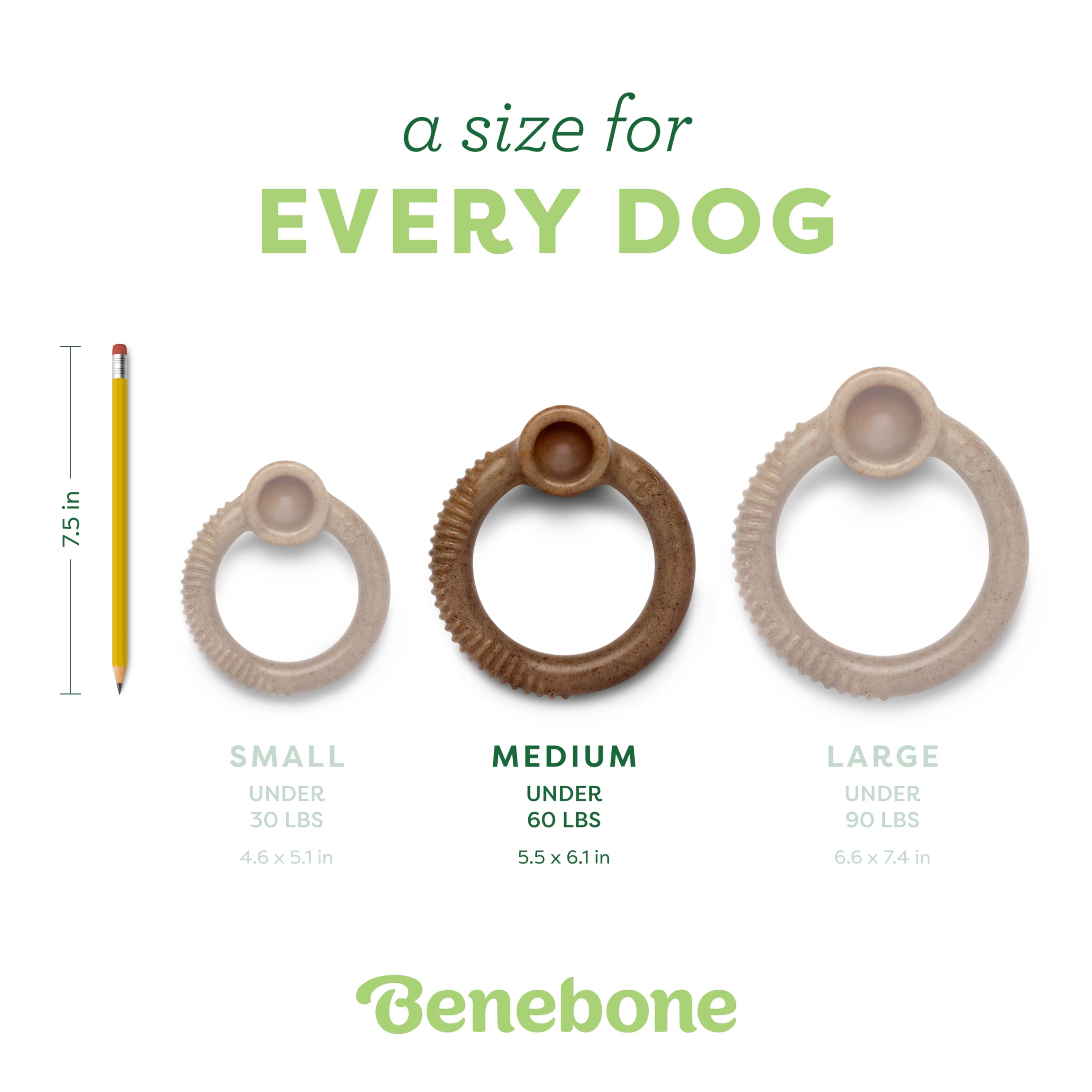 Benebone Ring Durable Dog Chew Toy - Real Bacon Flavor | Medium Size | Heavy Duty 4