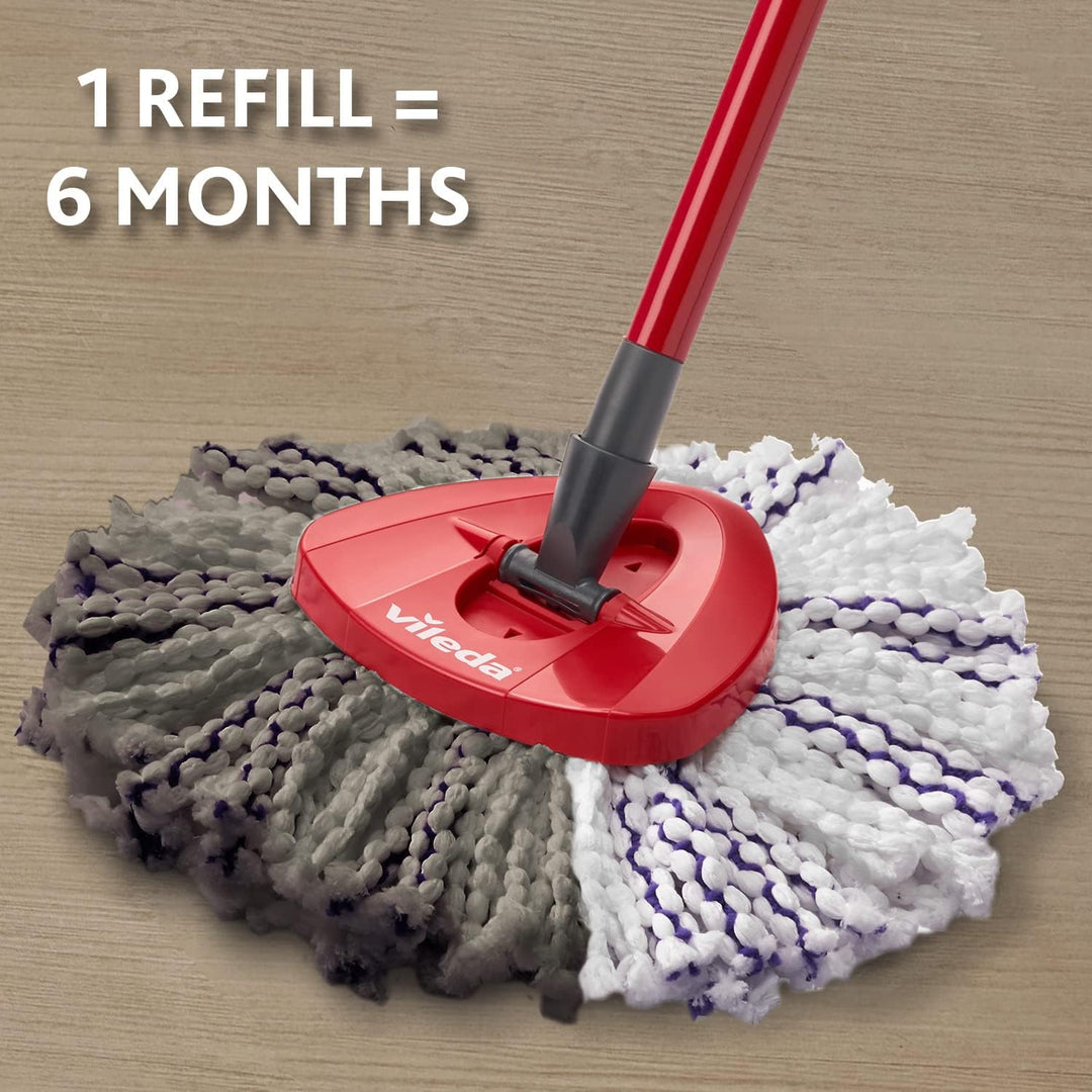 Vileda Turbo 3-in-1 Replacement Mop Head - Purple-White, 98% Polyester, 2% Polyamide