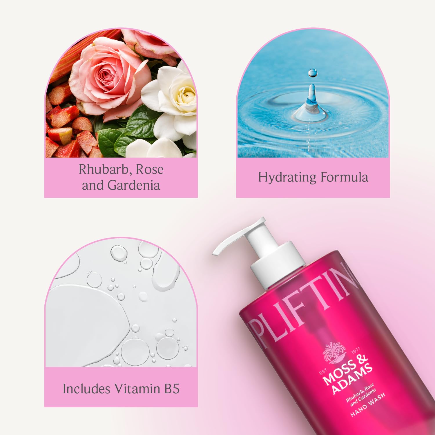 Moss & Adam Uplifting Hand Wash - Hydrating Formula with Vitamin B5 | Pack of 3, 400 ml Each 2