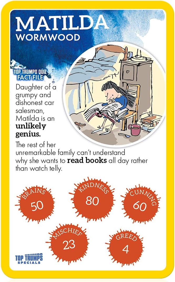 Top Trumps Roald Dahl Vol.1 Specials Card Game 4
