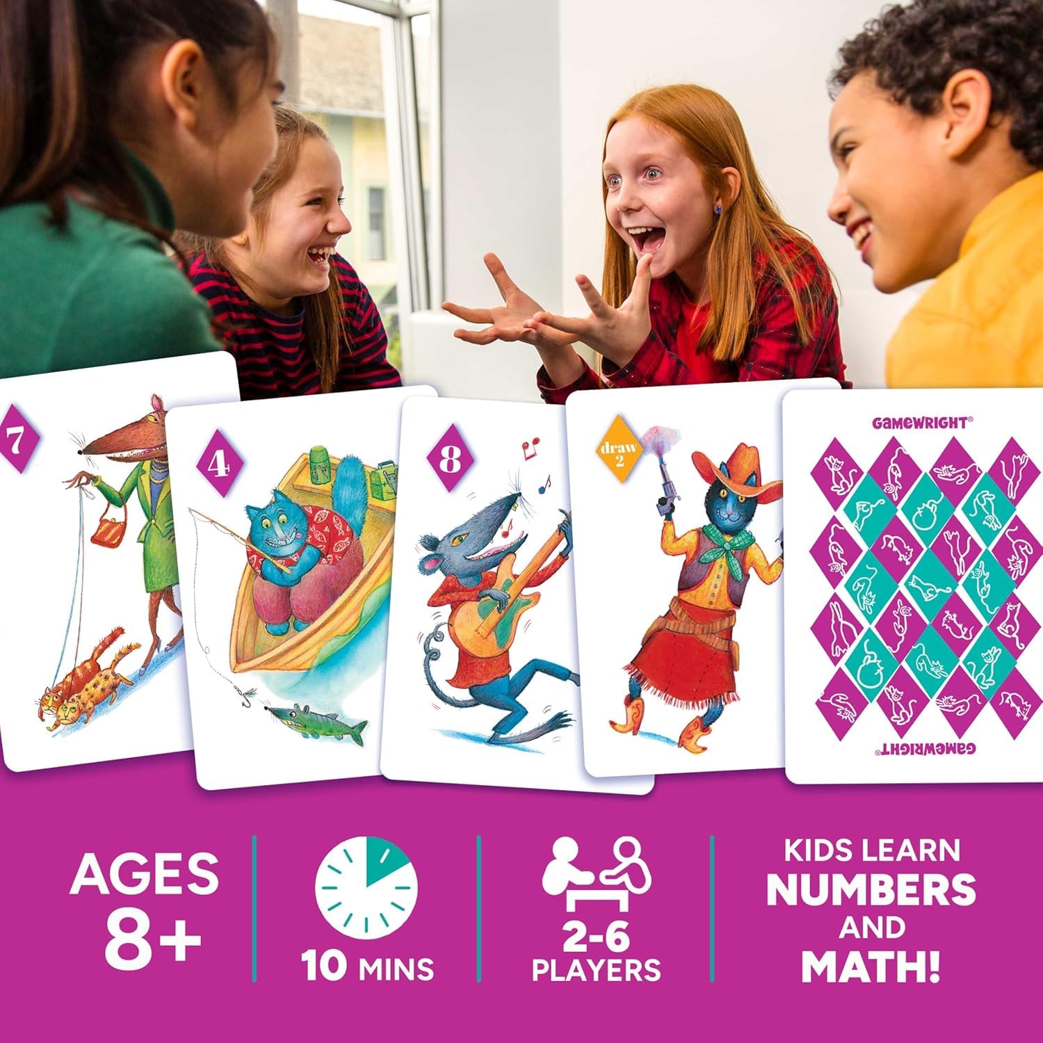 CEACO Rat-a-tat Cat Game - Ages 6+, 2-6 Players, 20 Min Playtime | Educational Card Game 5