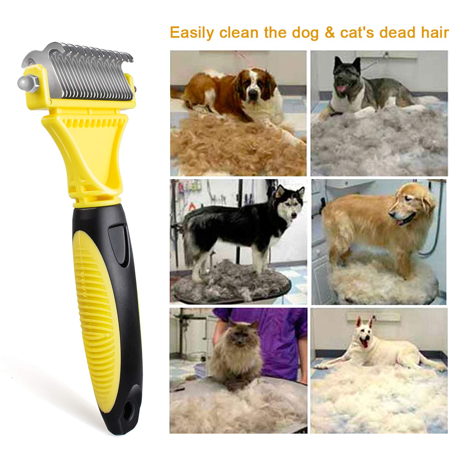 morpilot Double Sided Undercoat Rake Dematting Tool | 23+12 Teeth | Reduces Hair Loss up to 90% 5