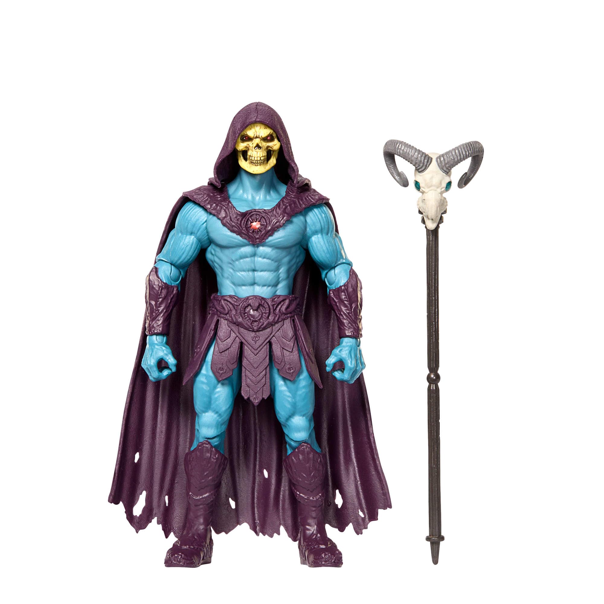 Masters of the Universe Skeletor 5.5 Inch Action Figure | 14 Movable Joints | Havoc Staff Accessory 5