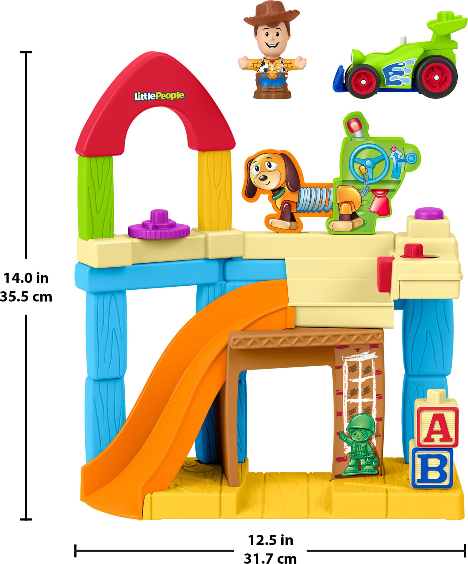 Fisher-Price Little People Toy Story Andy’s Room Playset with Woody Figure and RC Vehicle | Ages 18m+ 7