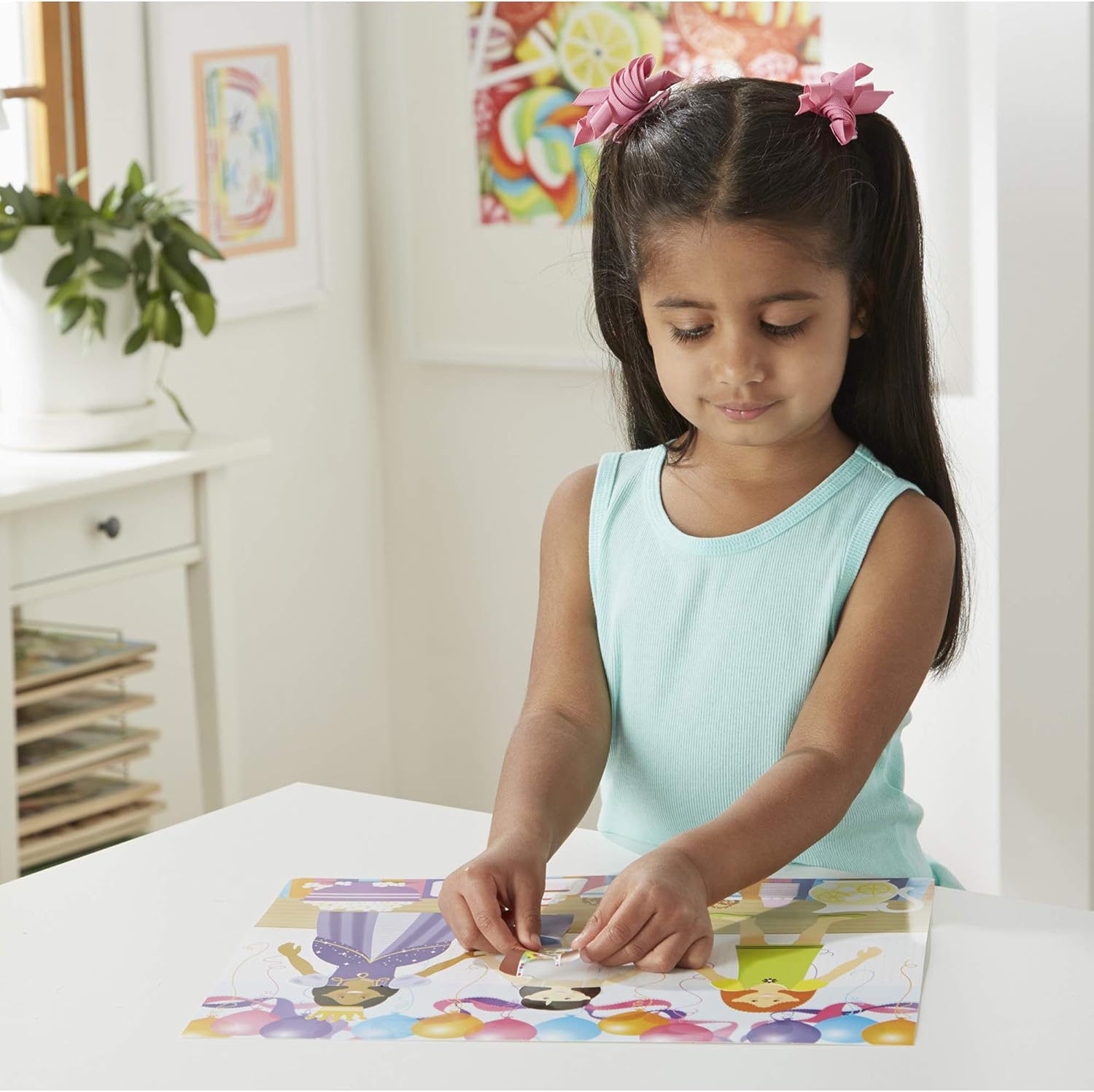 Melissa & Doug Reusable Sticker Pad - Dress-Up | 165+ Cling Stickers & 5 Backgrounds | Ages 3-8 3