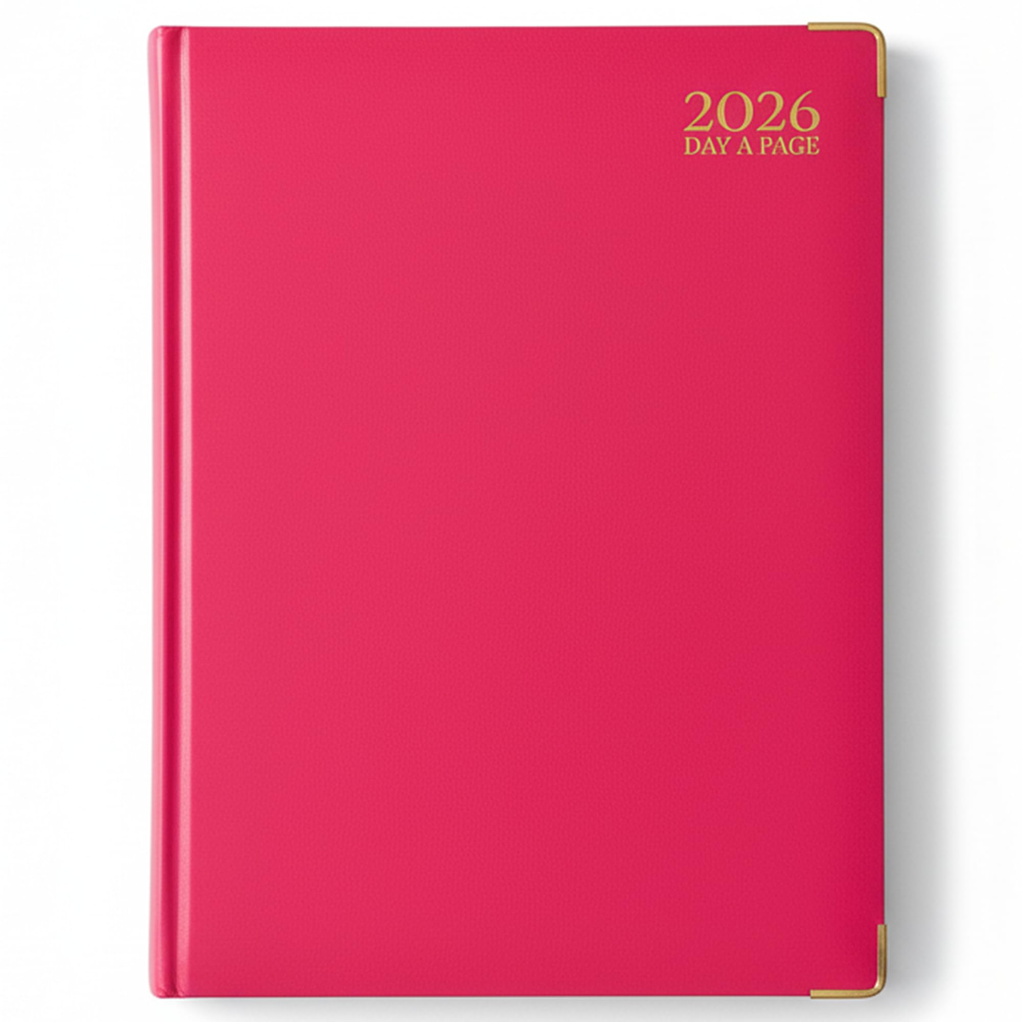 G4GADGET 2026 A4 Day a Page Pink Diary with Gilt Edges | Hardback Planner