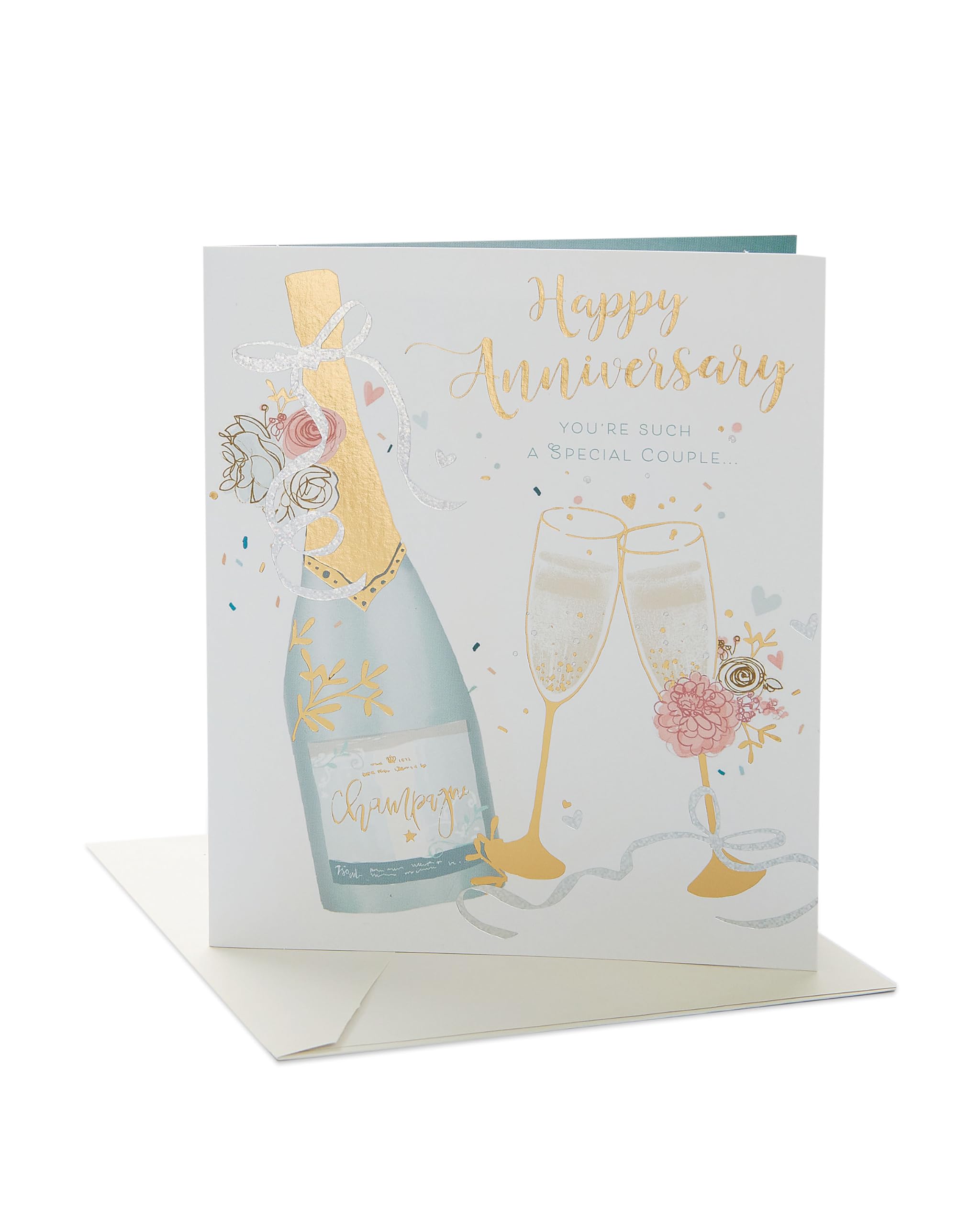 UK Greetings Anniversary Card - Champagne & Flutes Design | 165 x 190 mm 1
